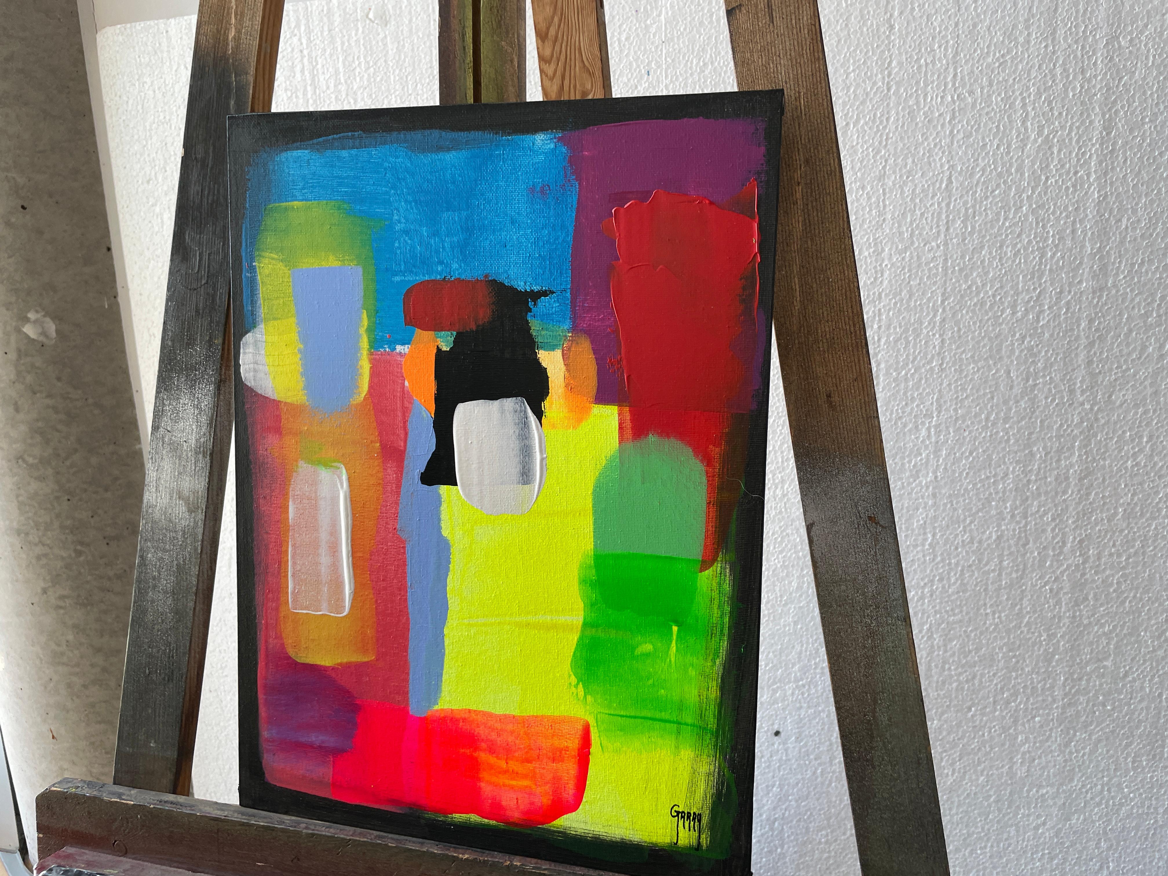 Abstraktes, kleines, echtes 020 (Grau), Interior Painting, von Juan Jose Garay