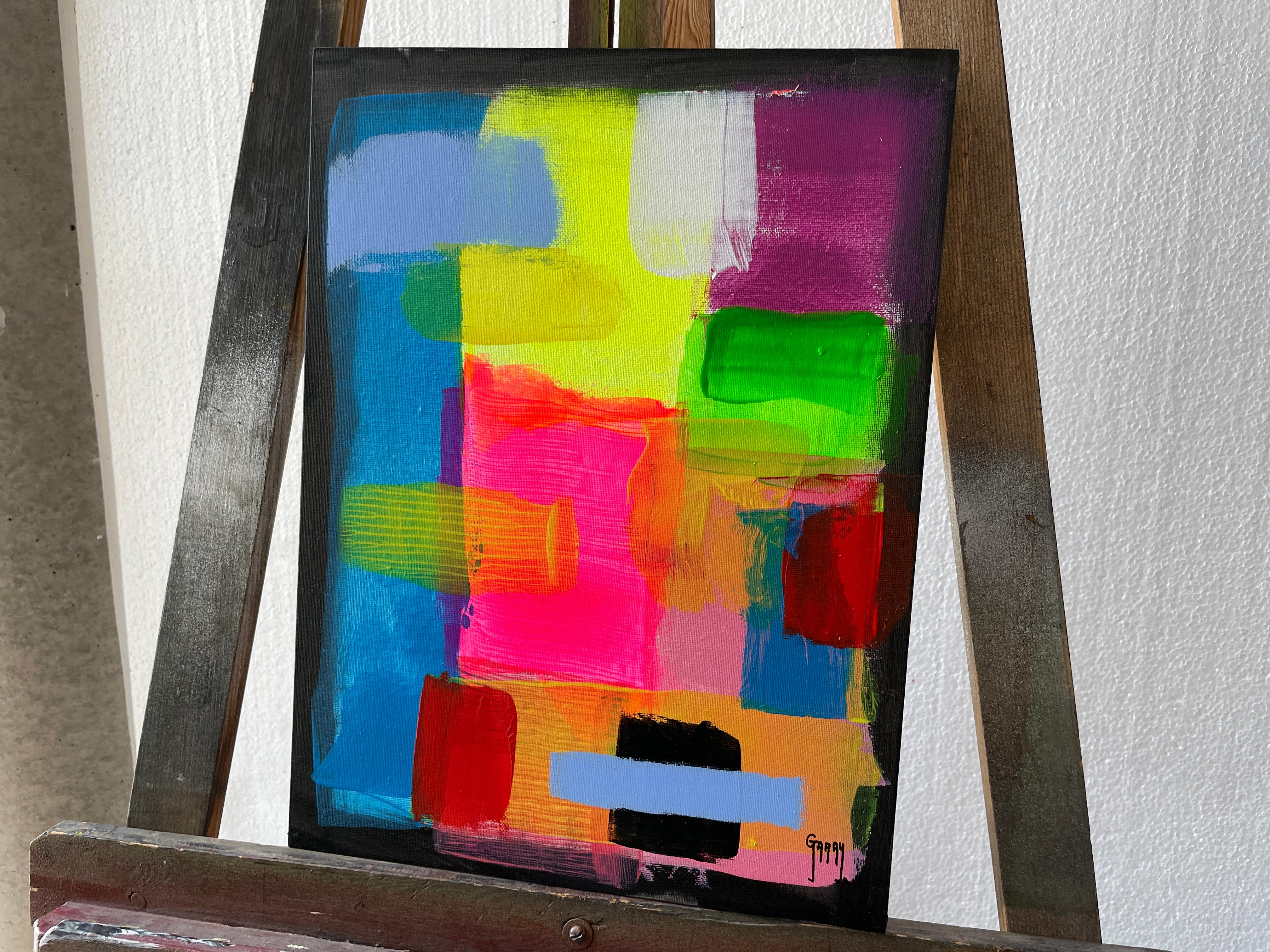Abstract little Real 021 - Gray Abstract Painting by Juan Jose Garay