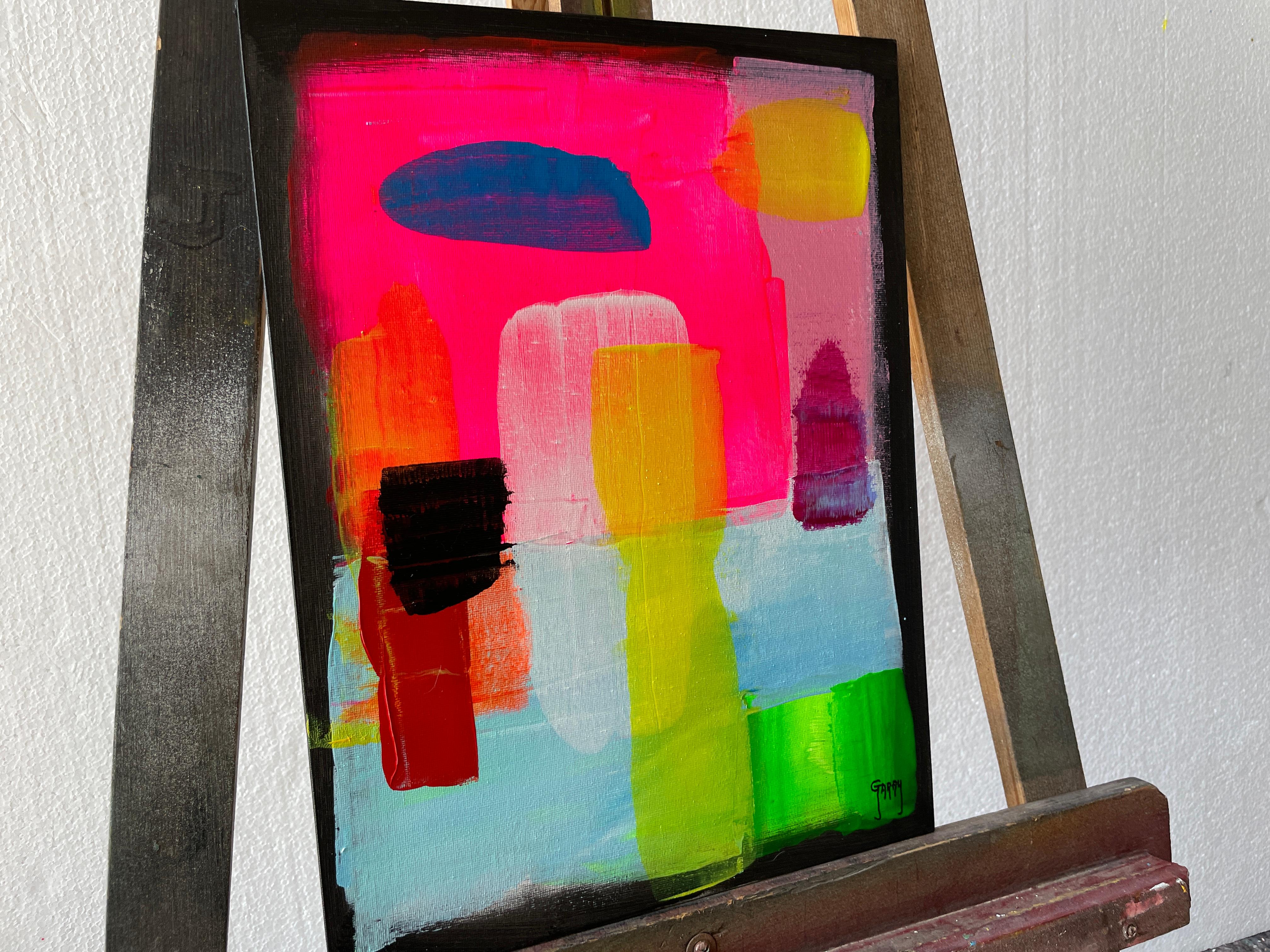 Abstraktes, kleines, echtes 024 (Grau), Abstract Painting, von Juan Jose Garay