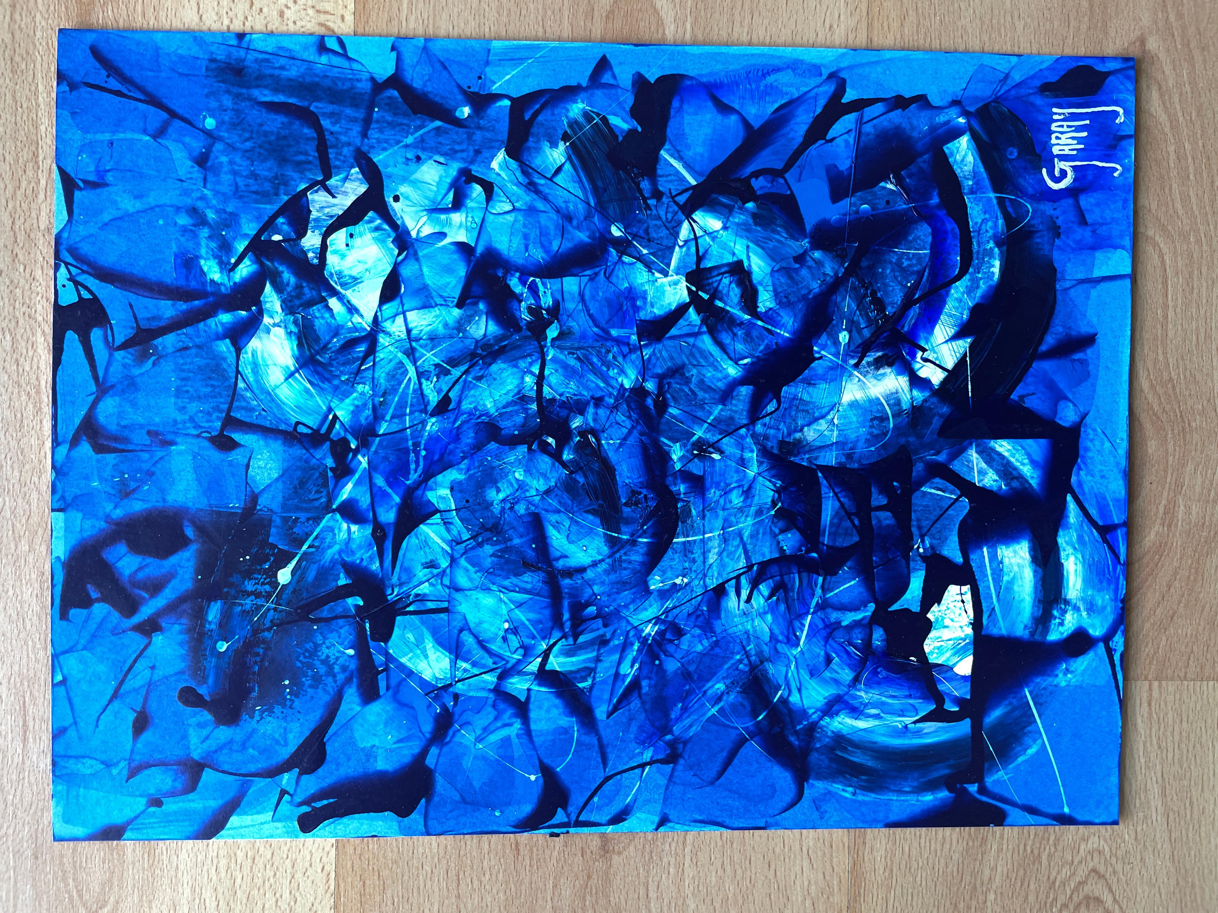 Papier abstrait 001 - Expressionnisme abstrait Painting par Juan Jose Garay