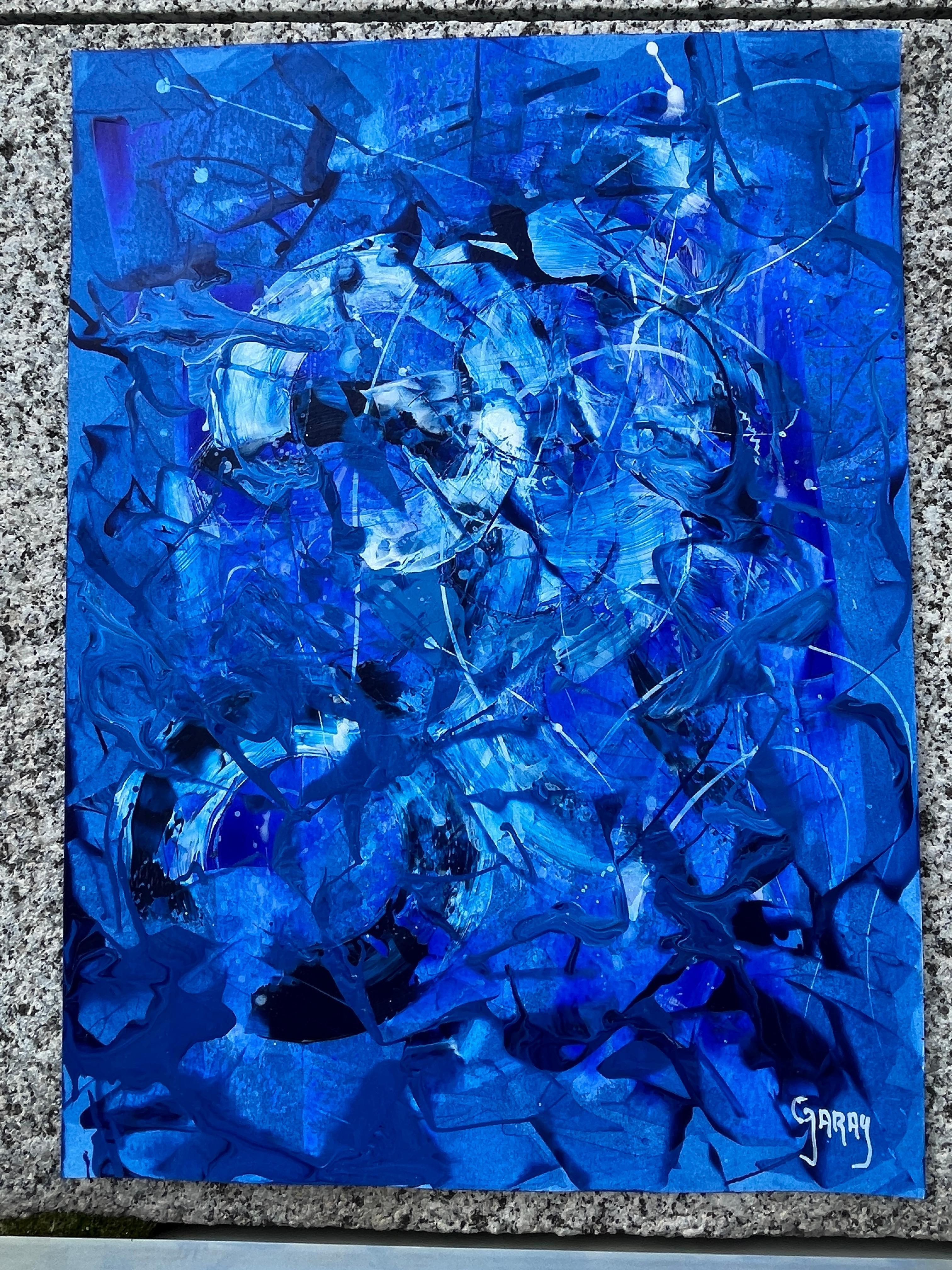 Papier abstrait 002 - Expressionnisme abstrait Painting par Juan Jose Garay