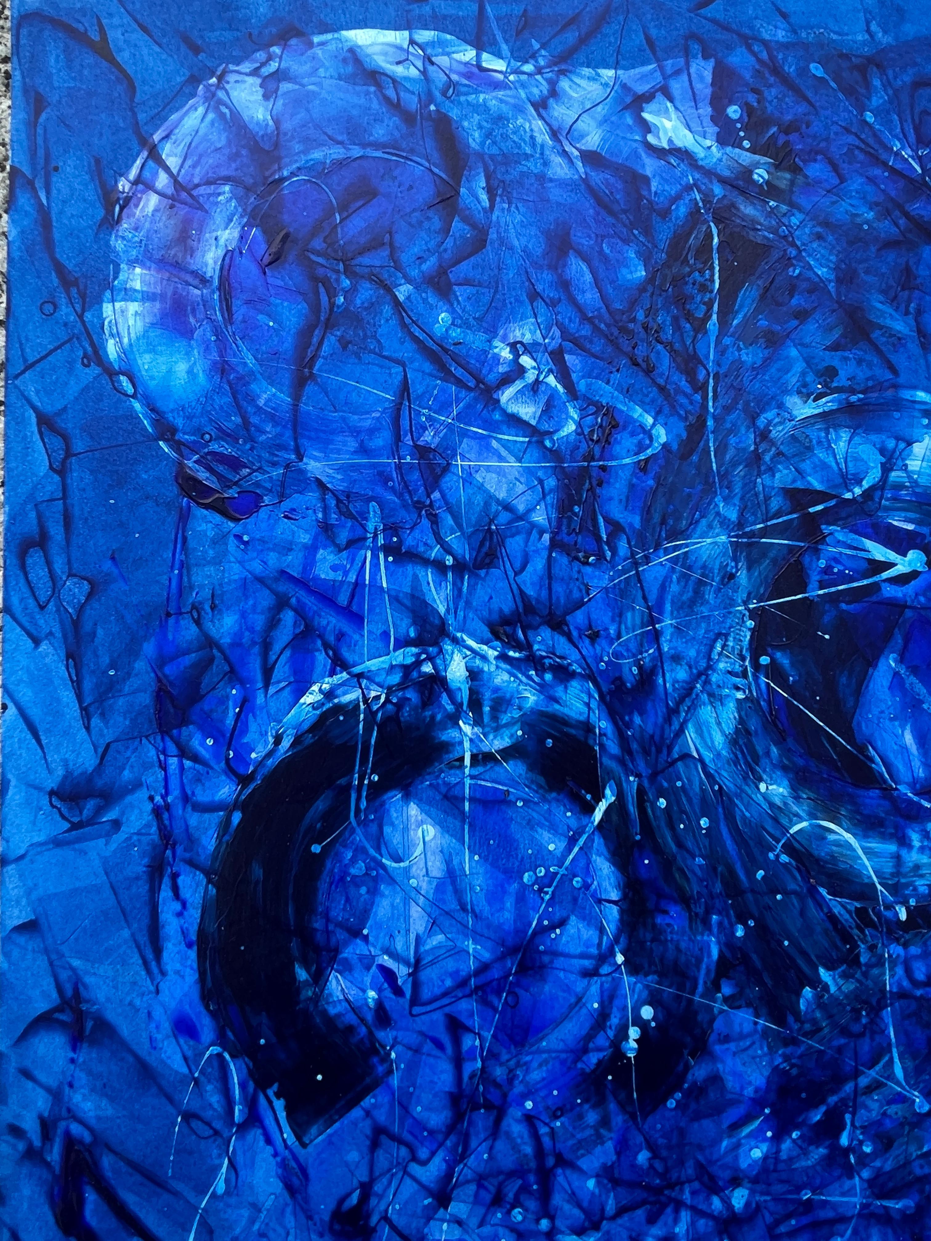 Mon œuvre, créée avec des acrílicos, reflète une exploration abstraite et vibrante de l'esprit humain. L'utilisation de couleurs vives et les Forma entrelacées capturent la complexité émotionnelle et la profondeur de l'introspection. Busqué