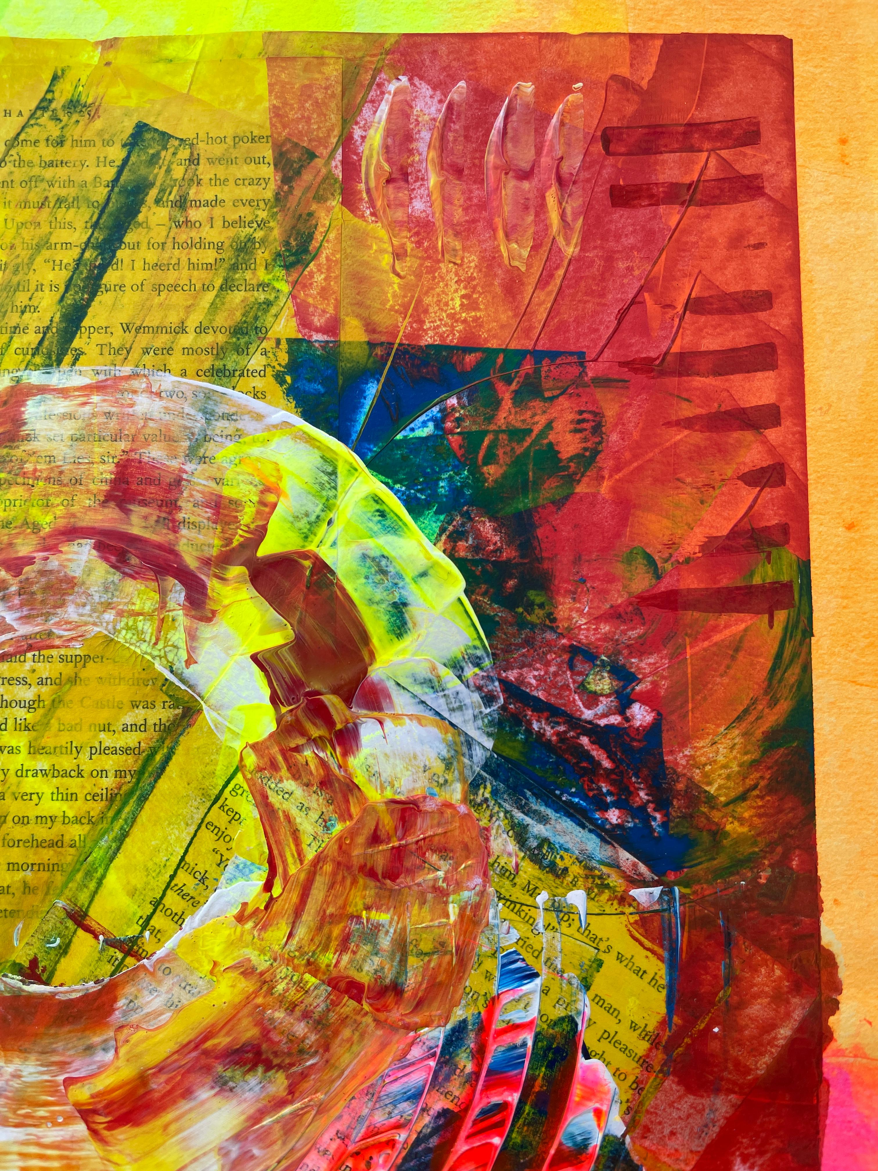 Mi obra, creada con acrílicos, refleja una exploración abstracta y vibrante del espíritu humano. La elección de colores vivos y las formas entrelazadas capturan la complejidad emocional y la profunda introspección. Busqué transmitir la interconexión