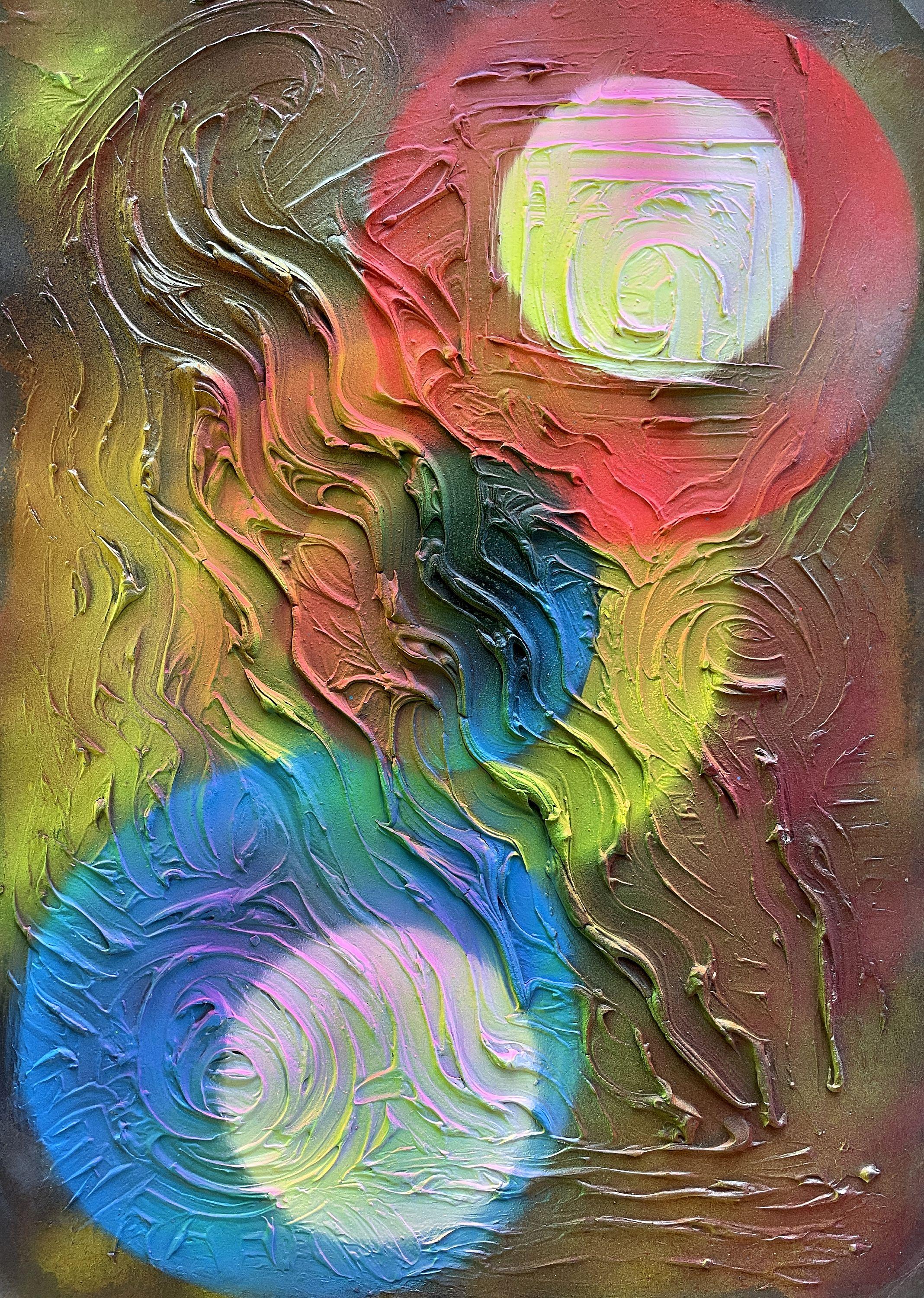 Abstract Transformation Circle 002 - Painting by Juan Jose Garay