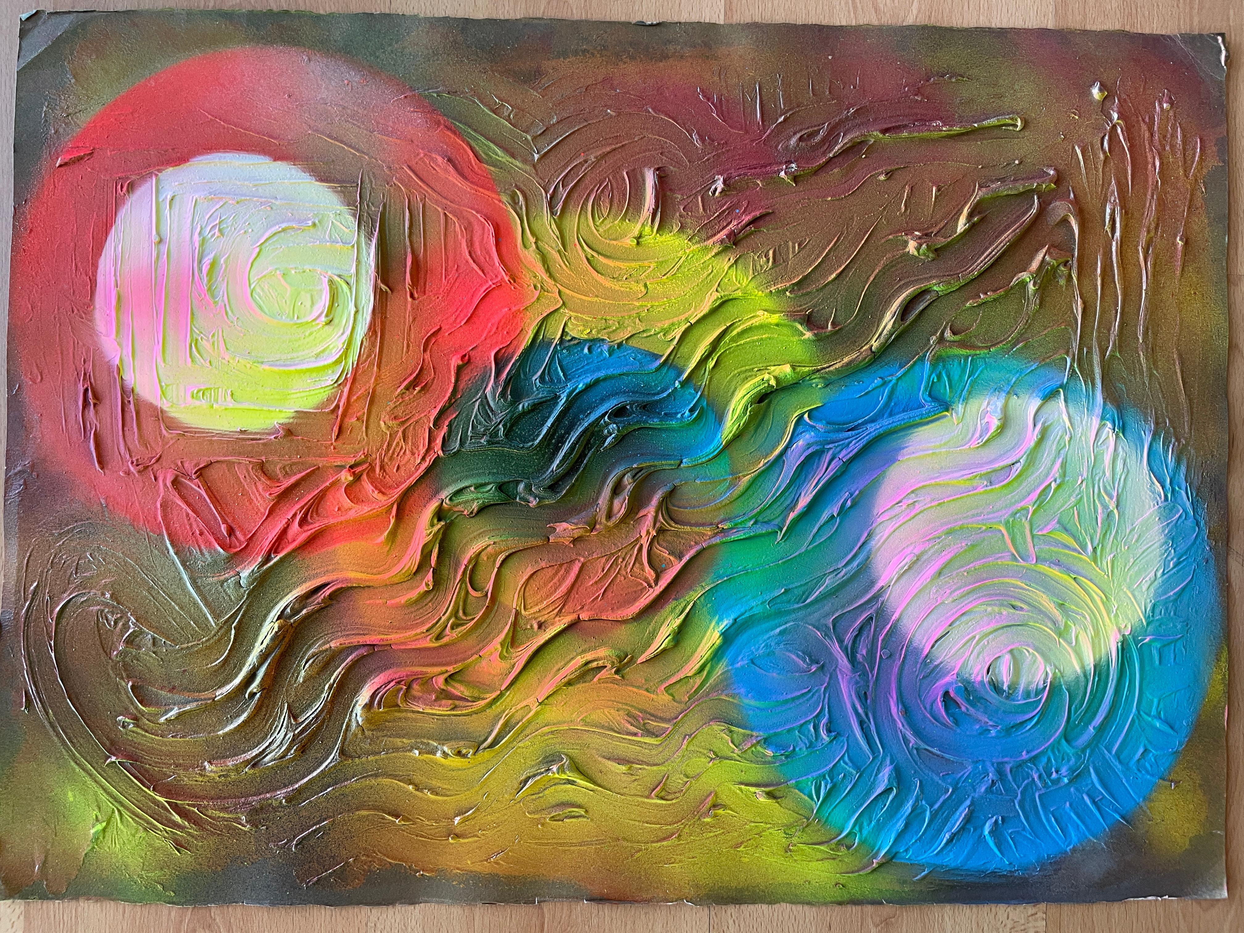 Abstract Transformation Circle 002 - Abstract Expressionist Painting by Juan Jose Garay