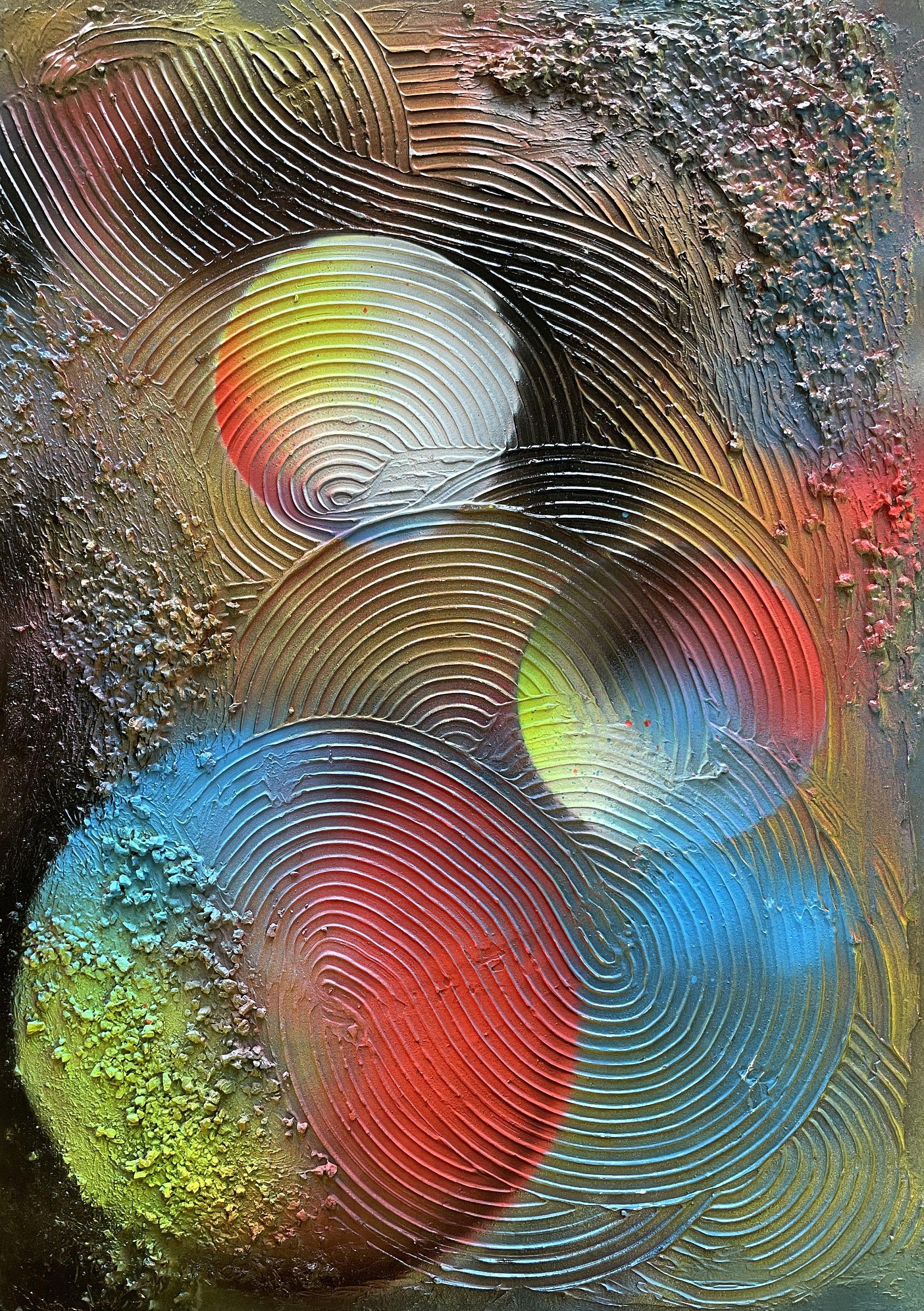 Abstract Transformation Circle 003 - Painting by Juan Jose Garay