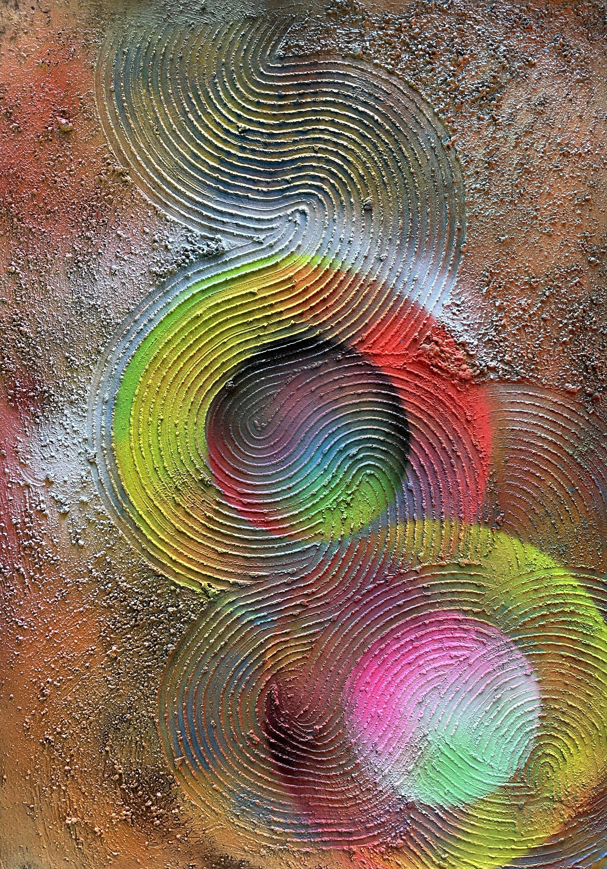 Abstract Transformation Circle 004 - Painting by Juan Jose Garay