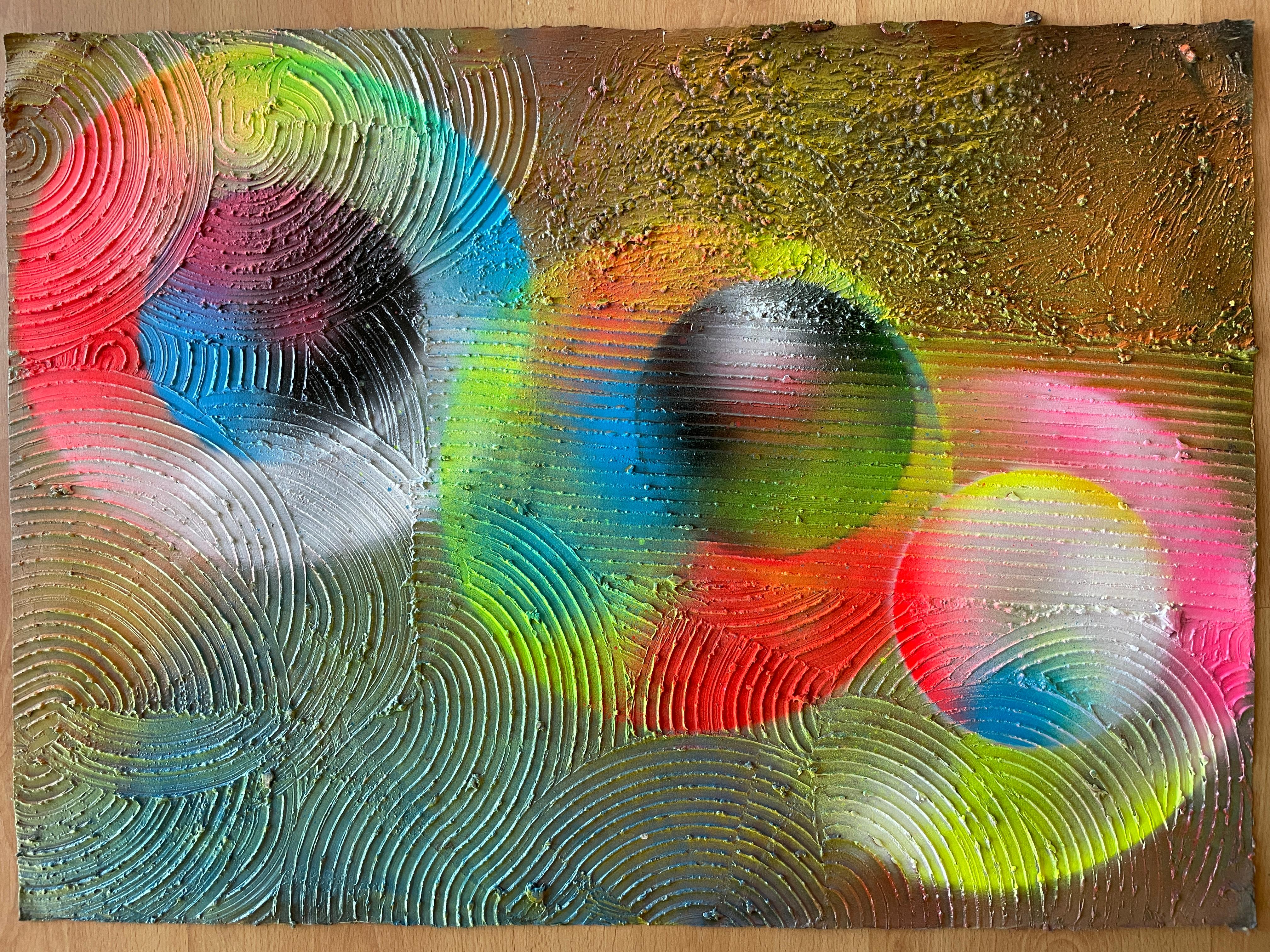 Cerchio di trasformazione astratto 005 - Painting Espressionismo astratto di Juan Jose Garay