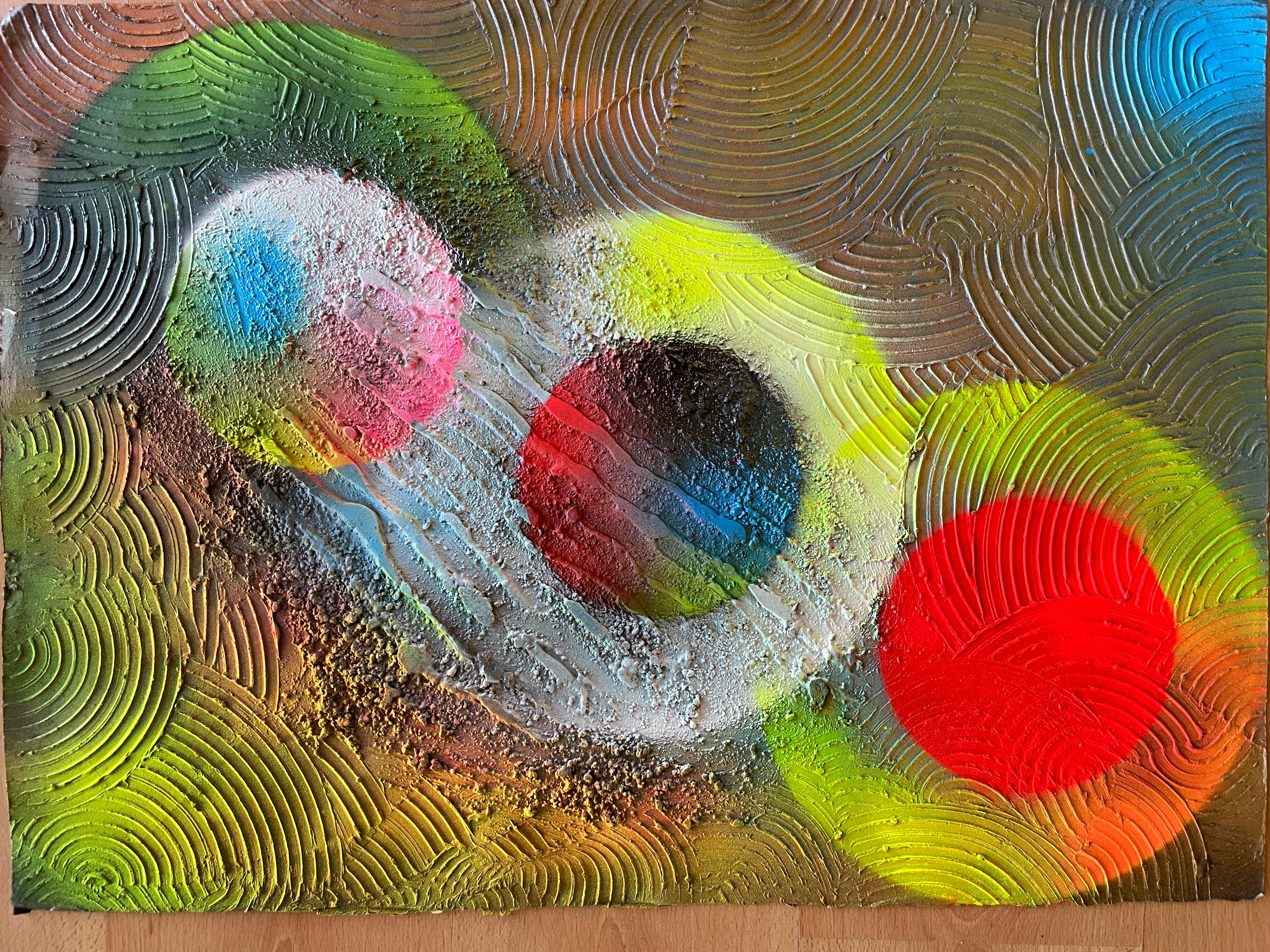 Cerchio di trasformazione astratto 007 - Abstract Painting Grigio di Juan Jose Garay
