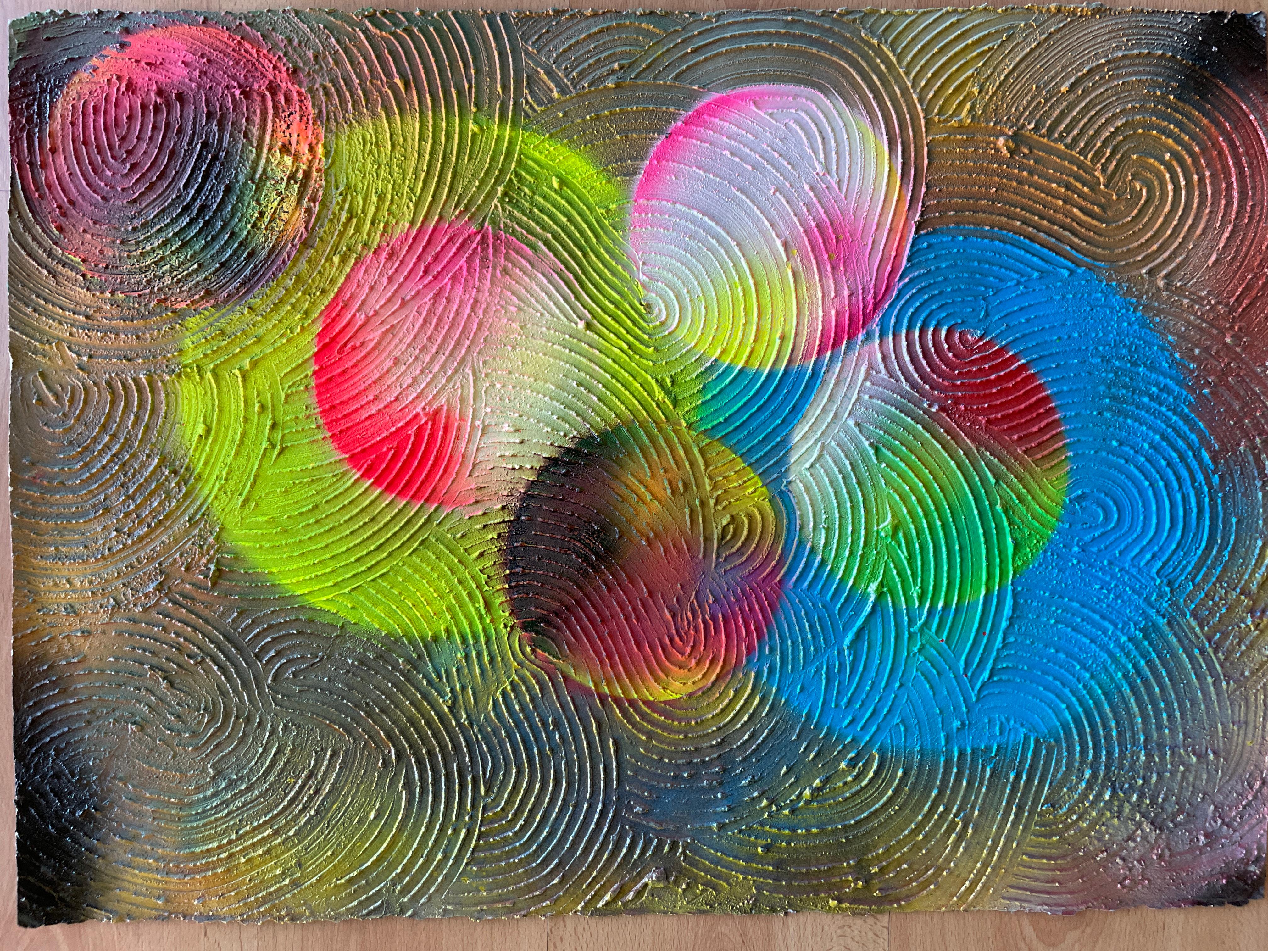 Cerchio di trasformazione astratto 008 - Painting Espressionismo astratto di Juan Jose Garay