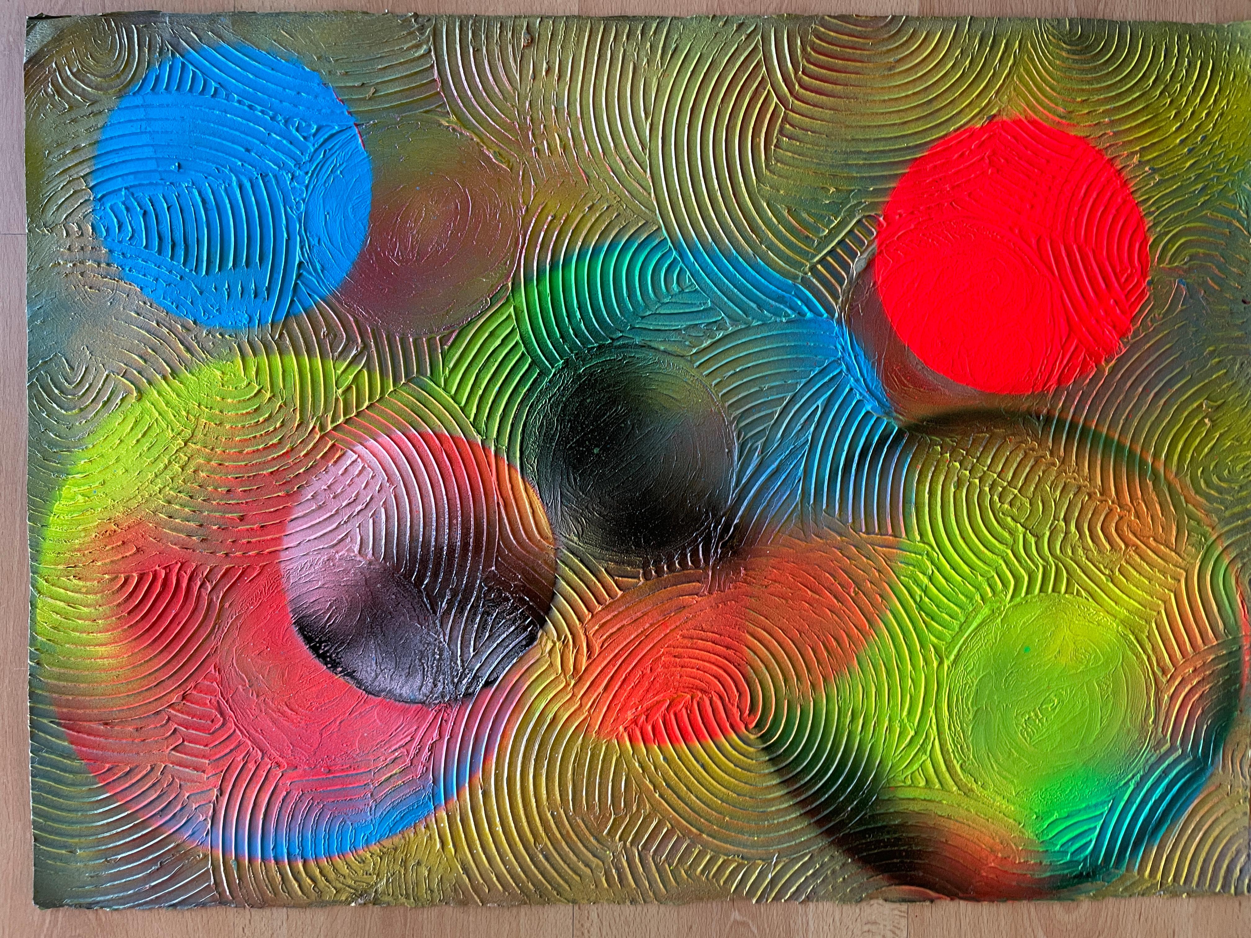Cerchio di trasformazione astratto 009 - Abstract Painting Grigio di Juan Jose Garay