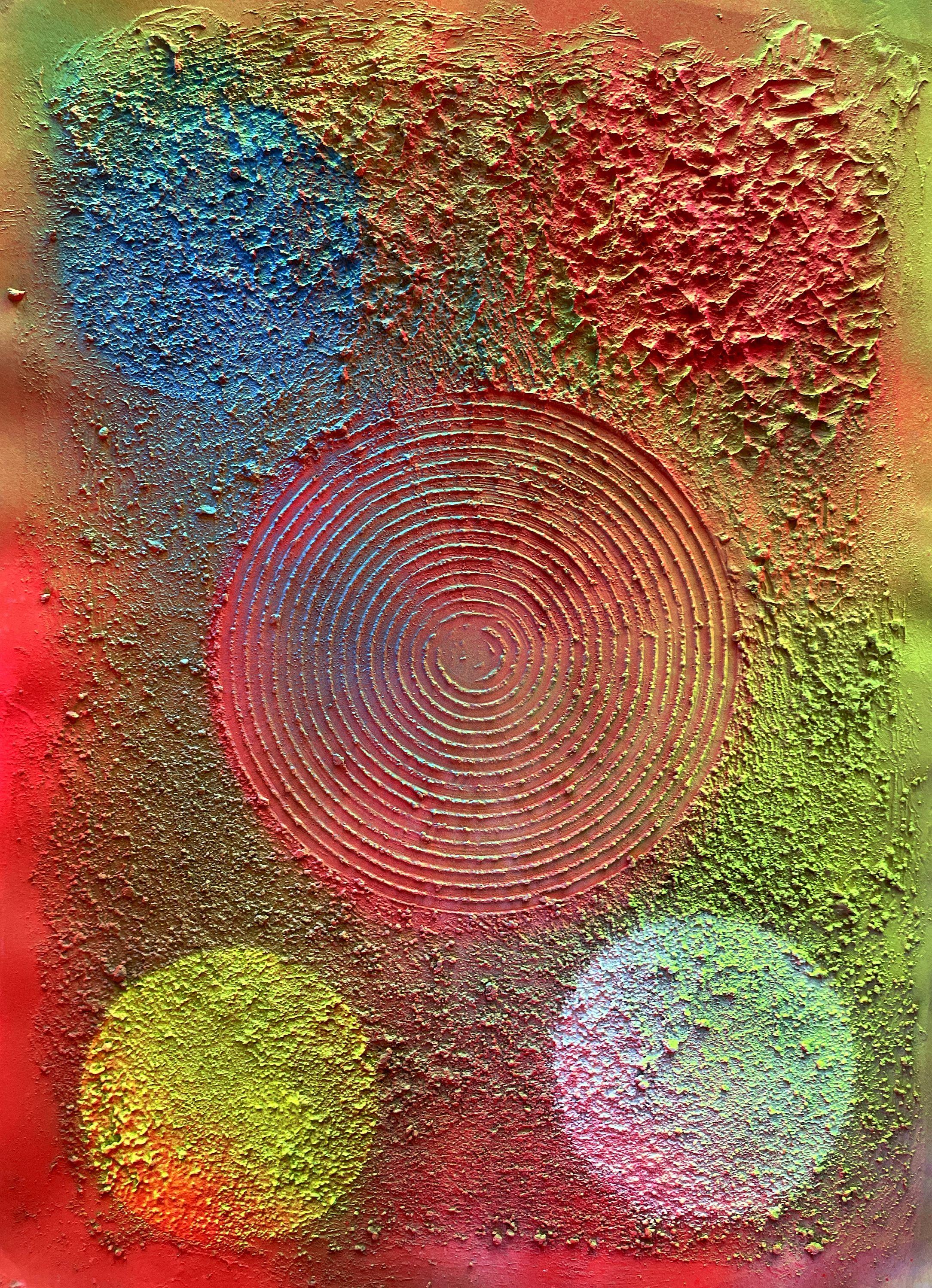 Cerchio di trasformazione astratto 010 - Painting di Juan Jose Garay