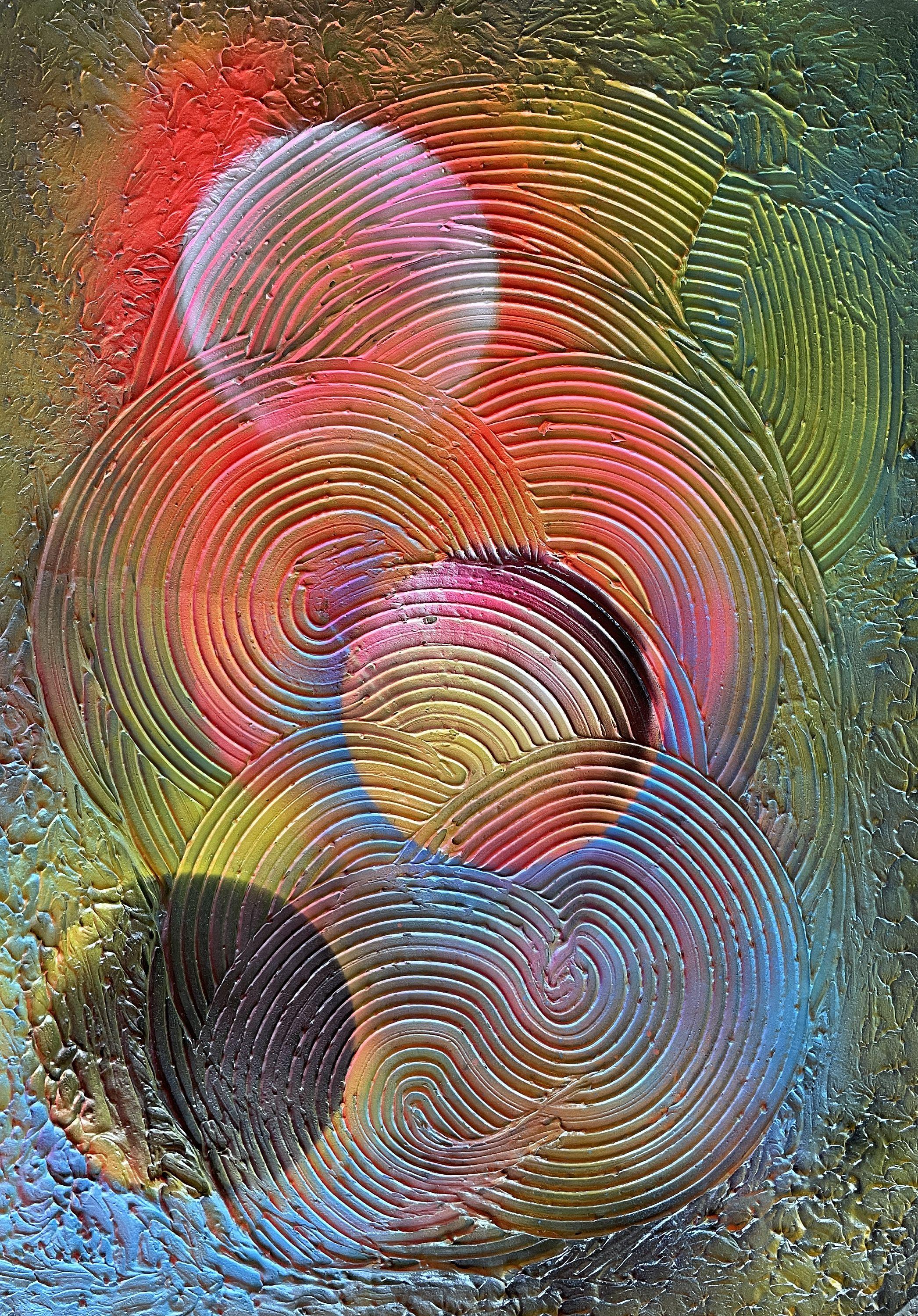 Abstrakter Transformationskreis 011 – Painting von Juan Jose Garay