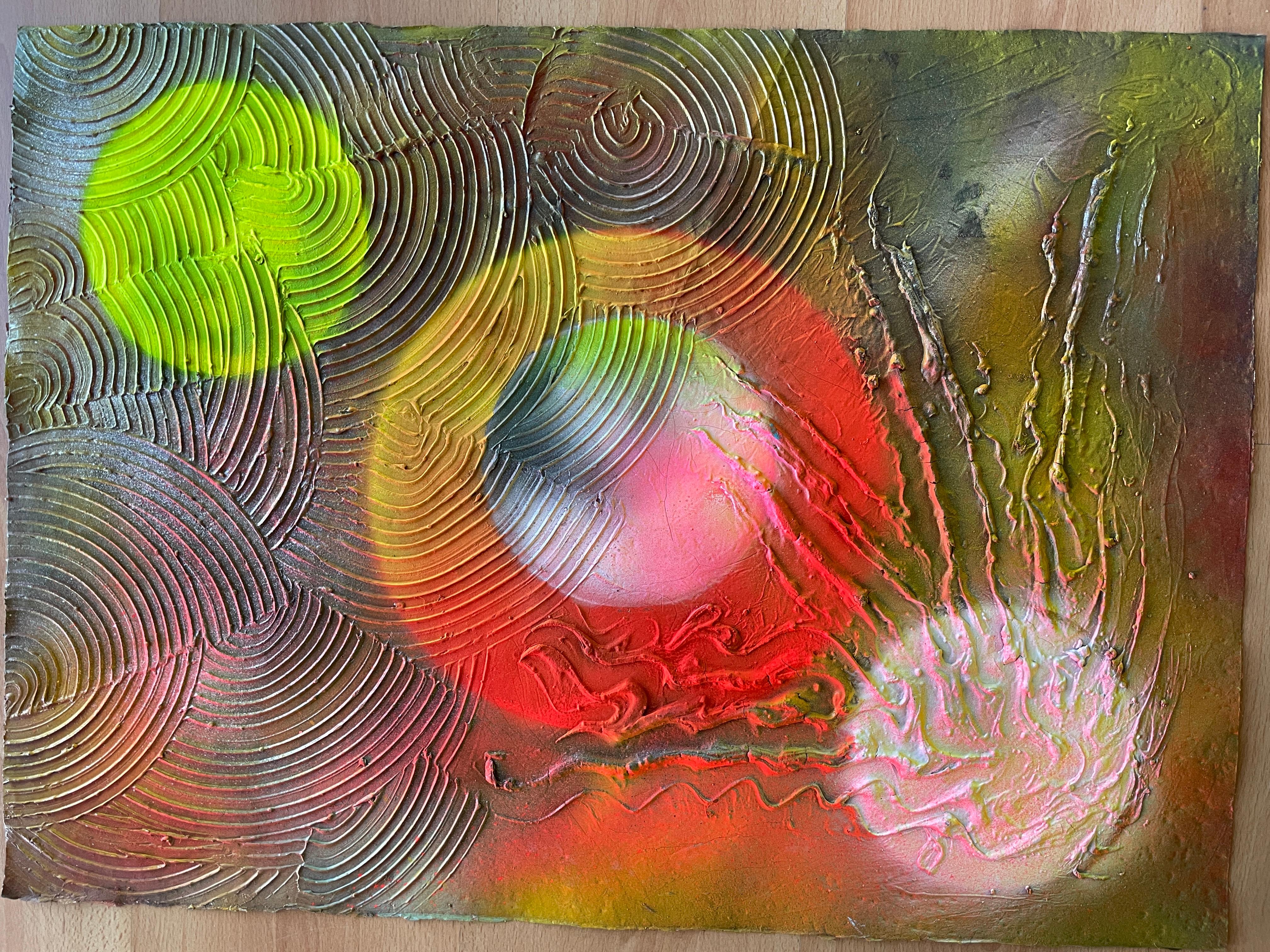 Abstract Transformation Circle 012 - Gray Interior Painting by Juan Jose Garay