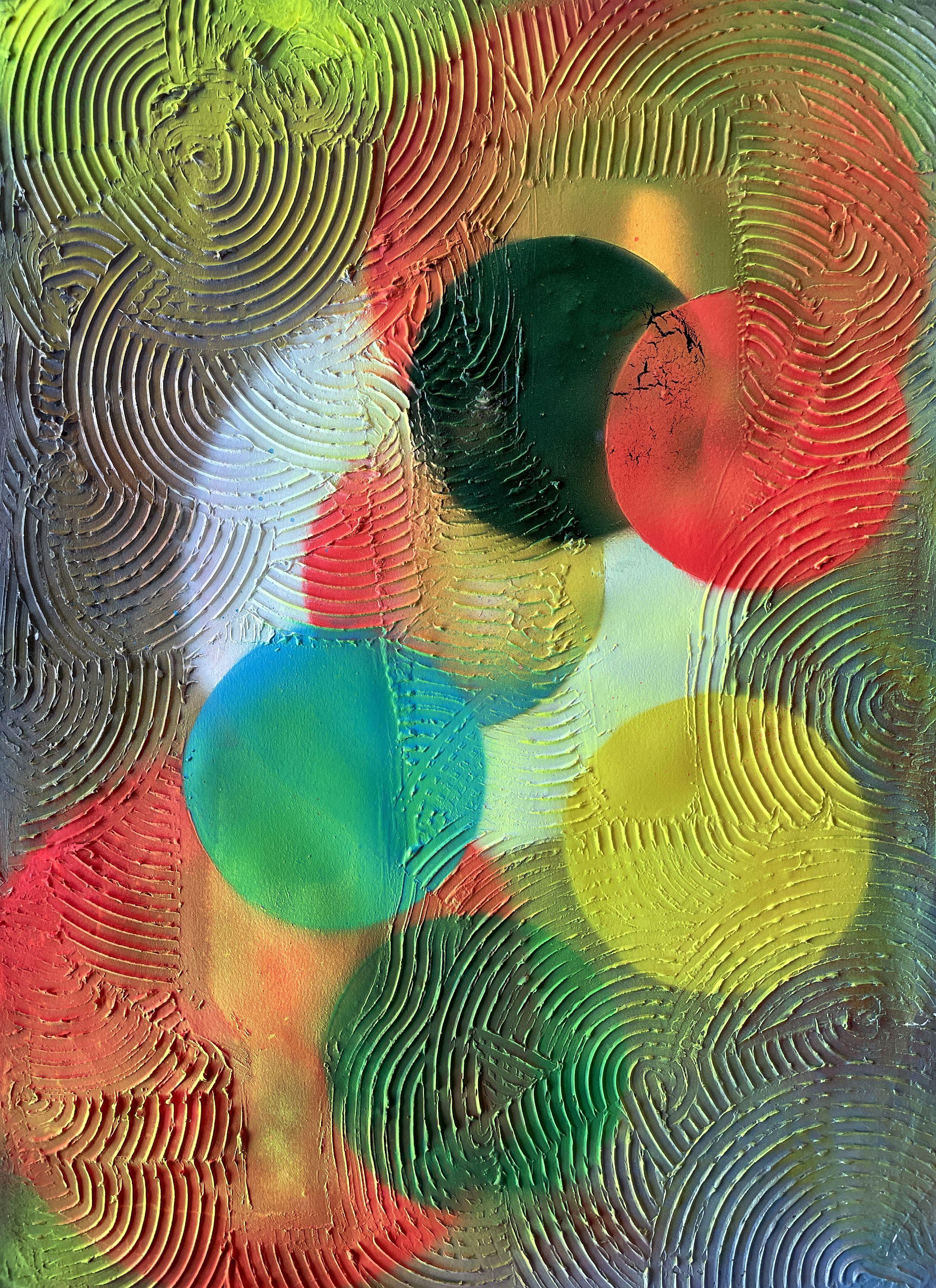 Abstract Transformation Circle 015 - Painting by Juan Jose Garay