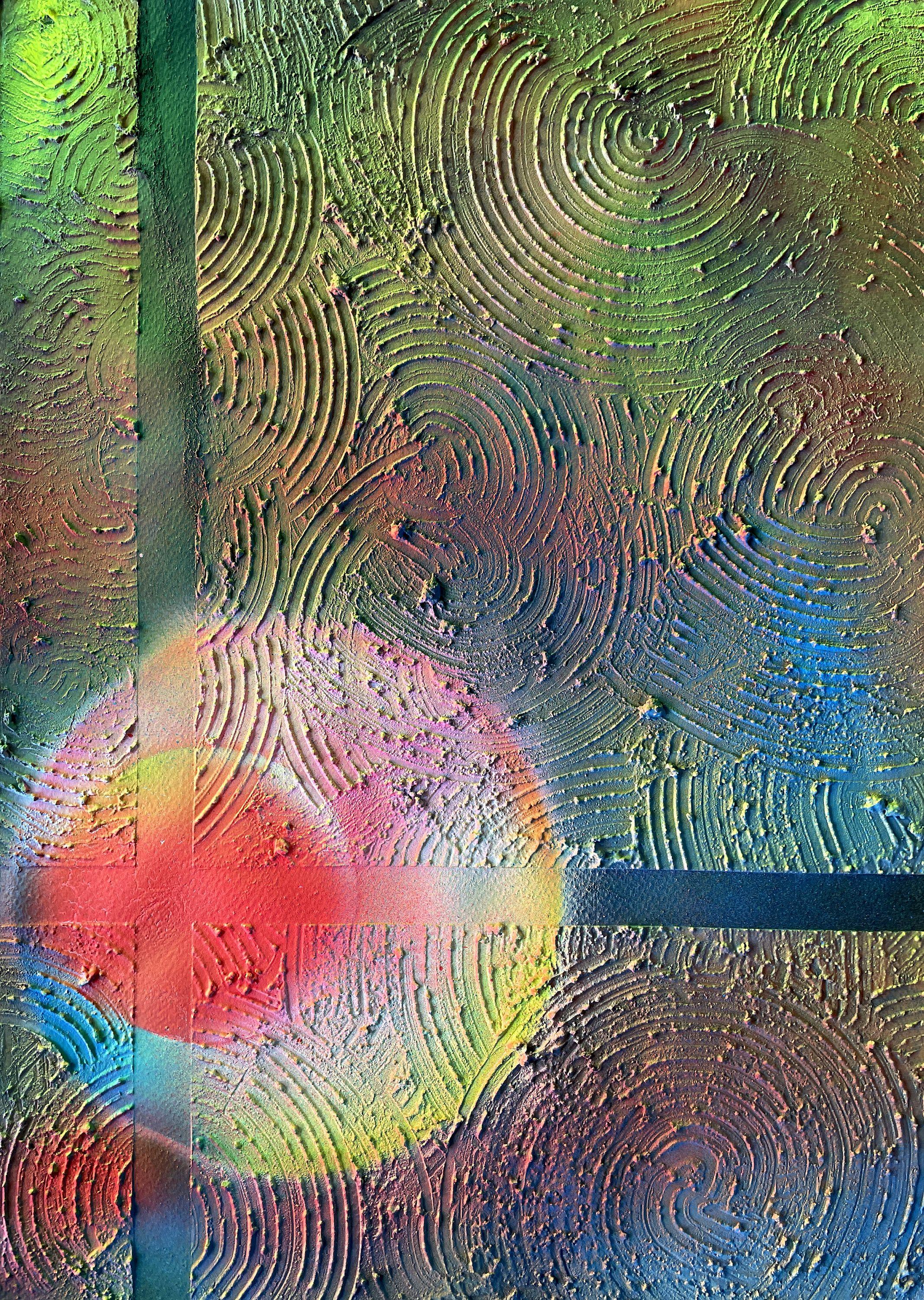 Abstract Transformation Circle 016 - Painting by Juan Jose Garay