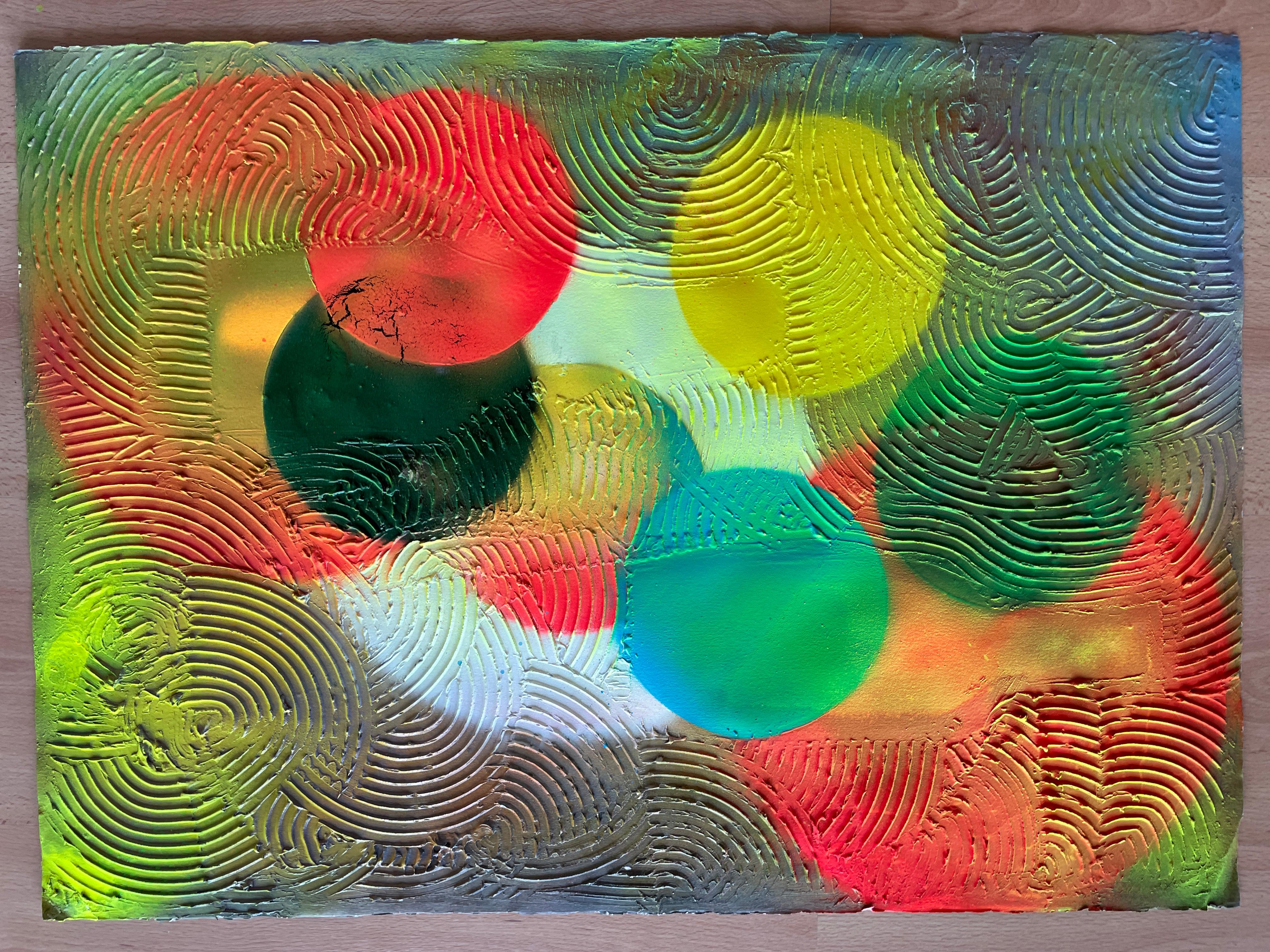 Abstract Transformation Circle 015 - Gray Interior Painting by Juan Jose Garay