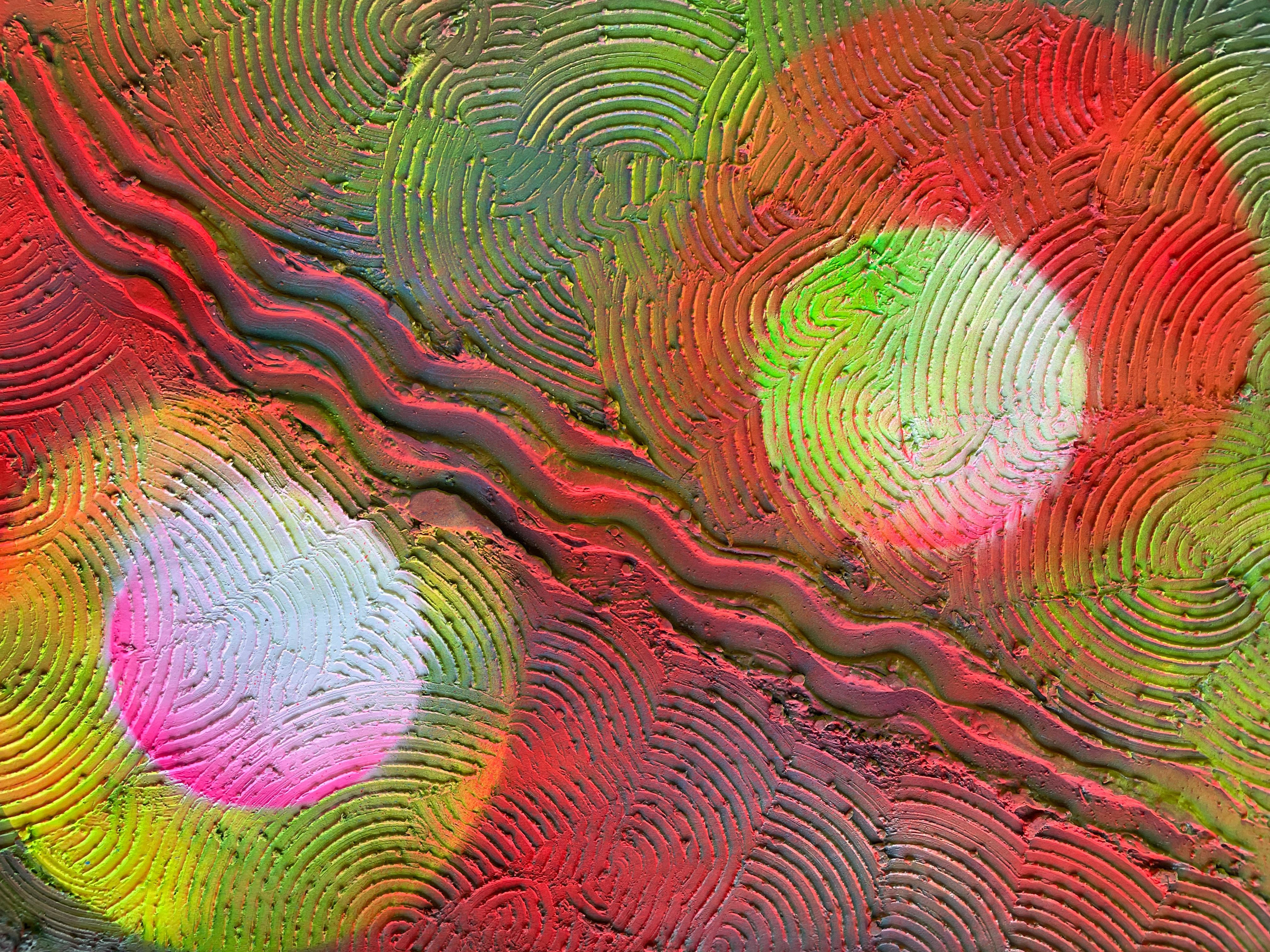 Cercle de transformation abstrait 018 - Gris Interior Painting par Juan Jose Garay