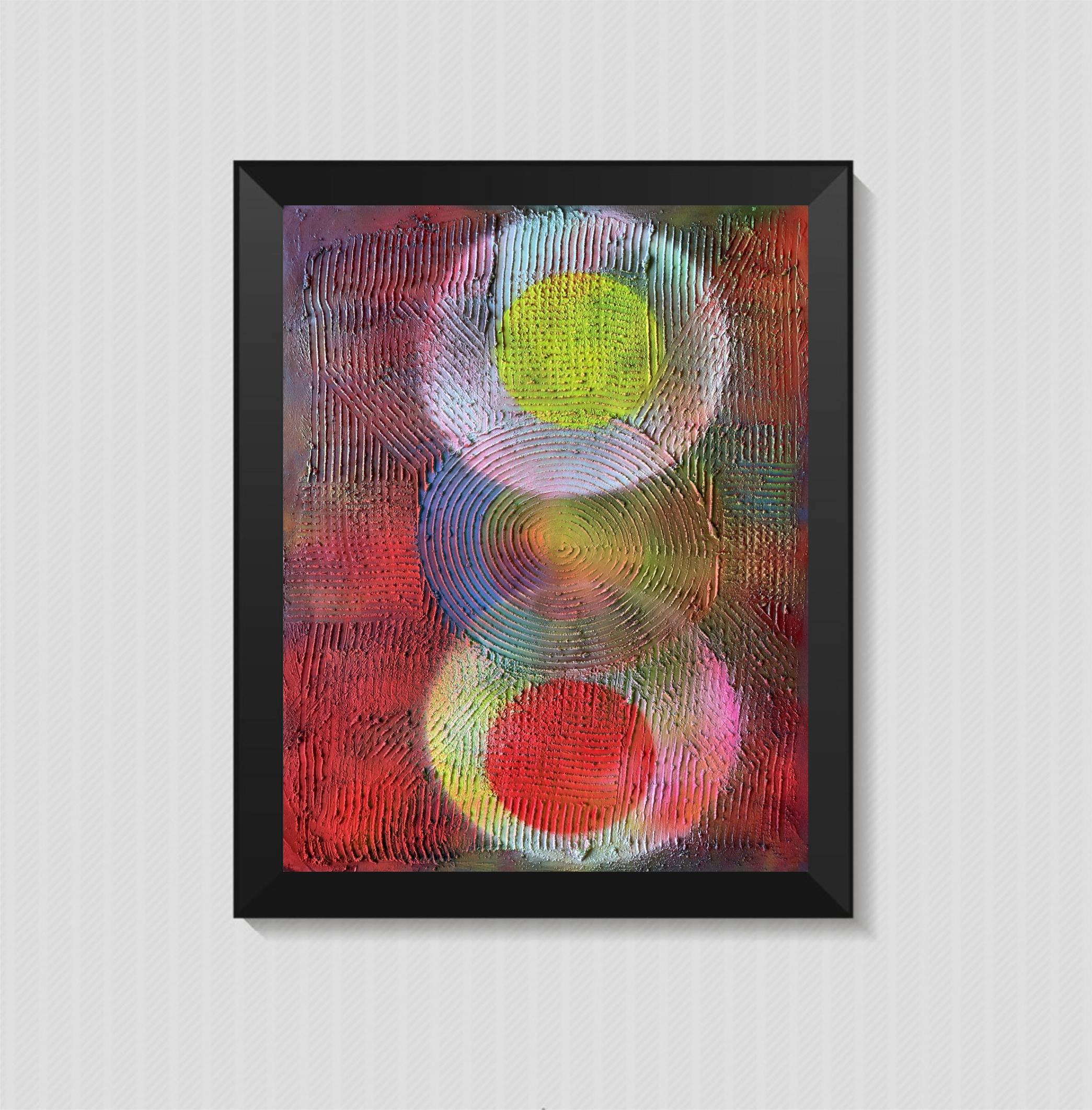 Cercle de transformation abstrait 019 - Expressionnisme abstrait Painting par Juan Jose Garay