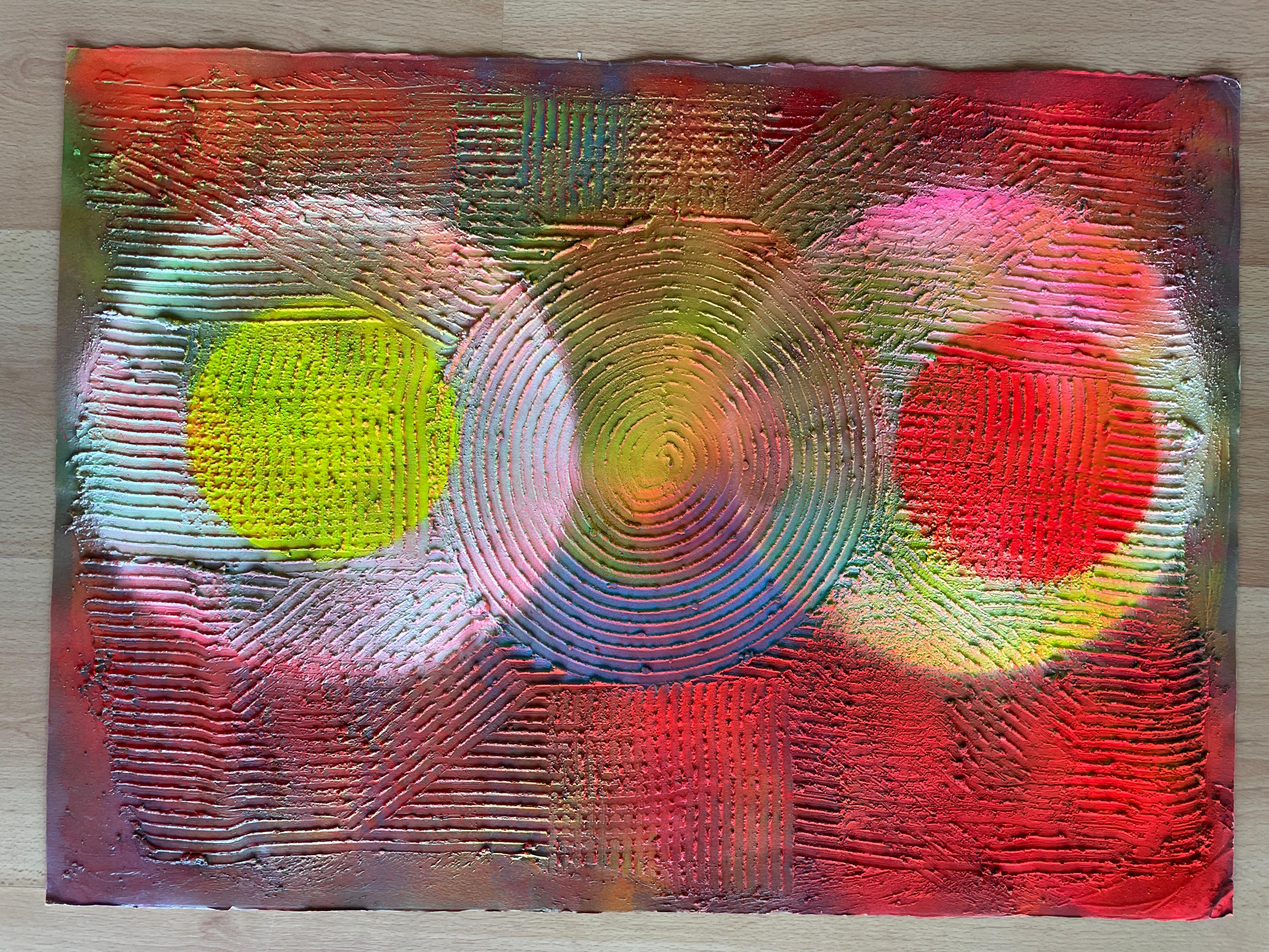 Cercle de transformation abstrait 019 - Gris Interior Painting par Juan Jose Garay