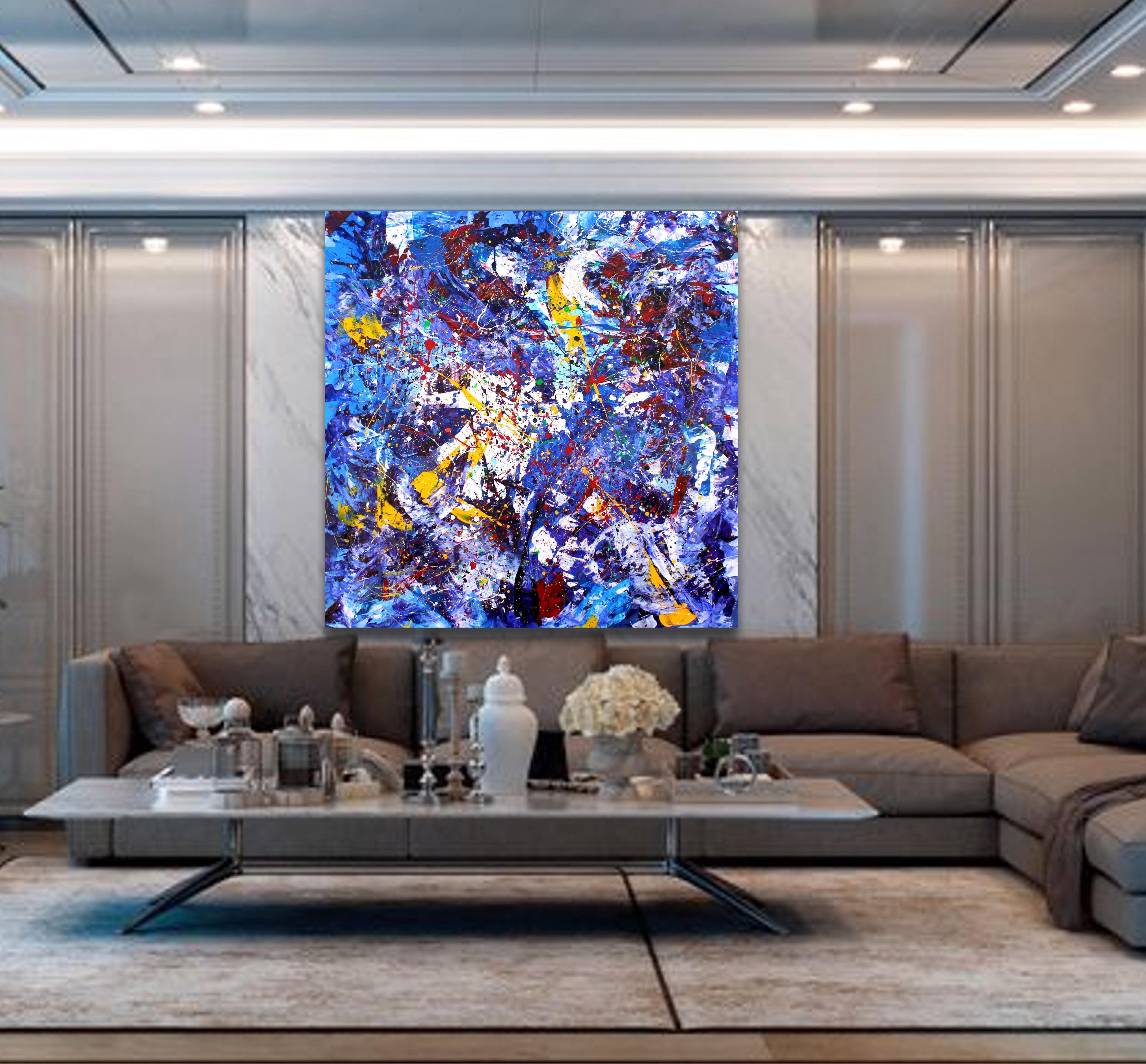 Mujer Abstracta de Colores Emociones - Abstract Painting Púrpura de Juan Jose Garay