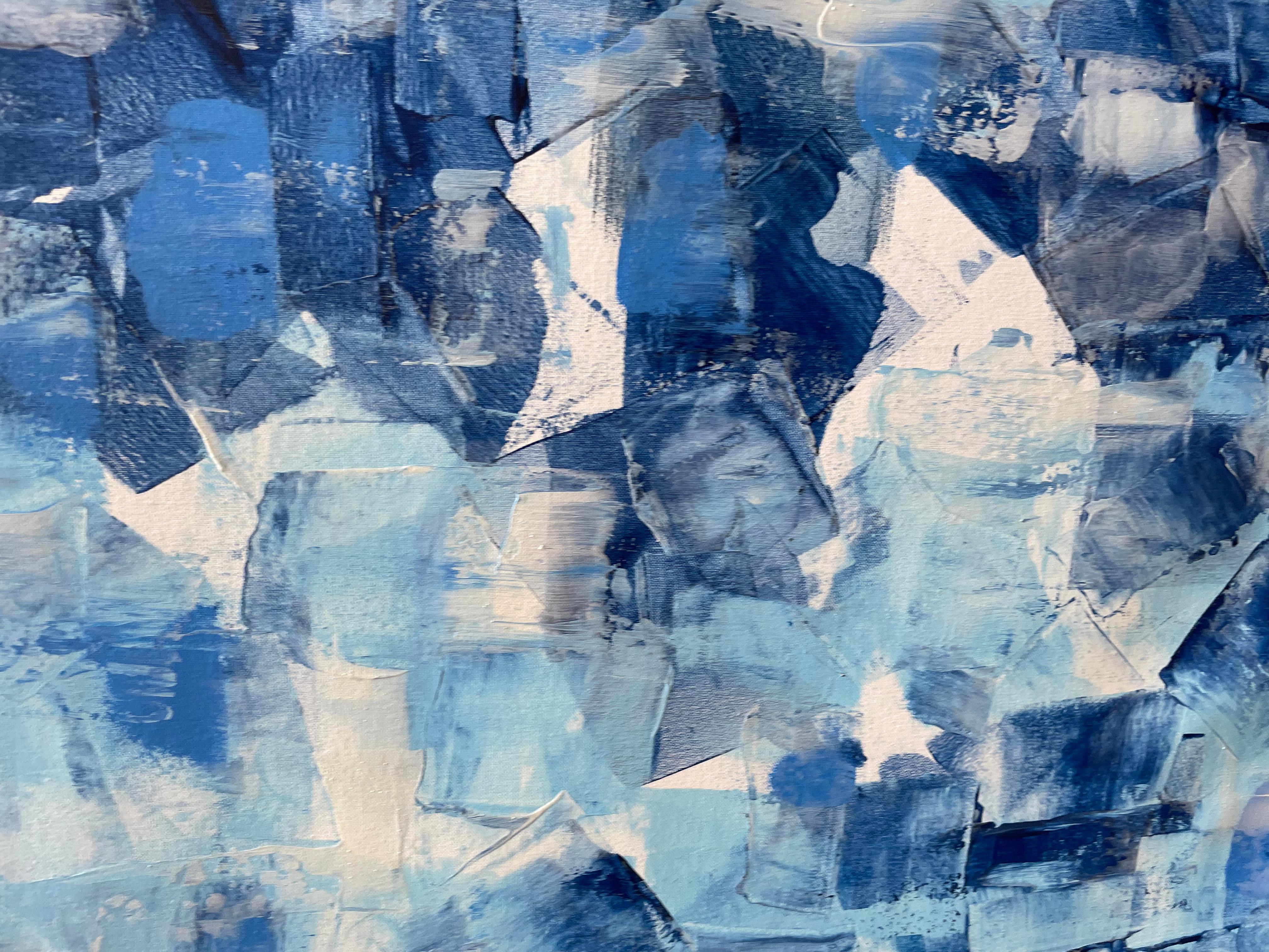 Abstraction in Blue and White For Sale 13