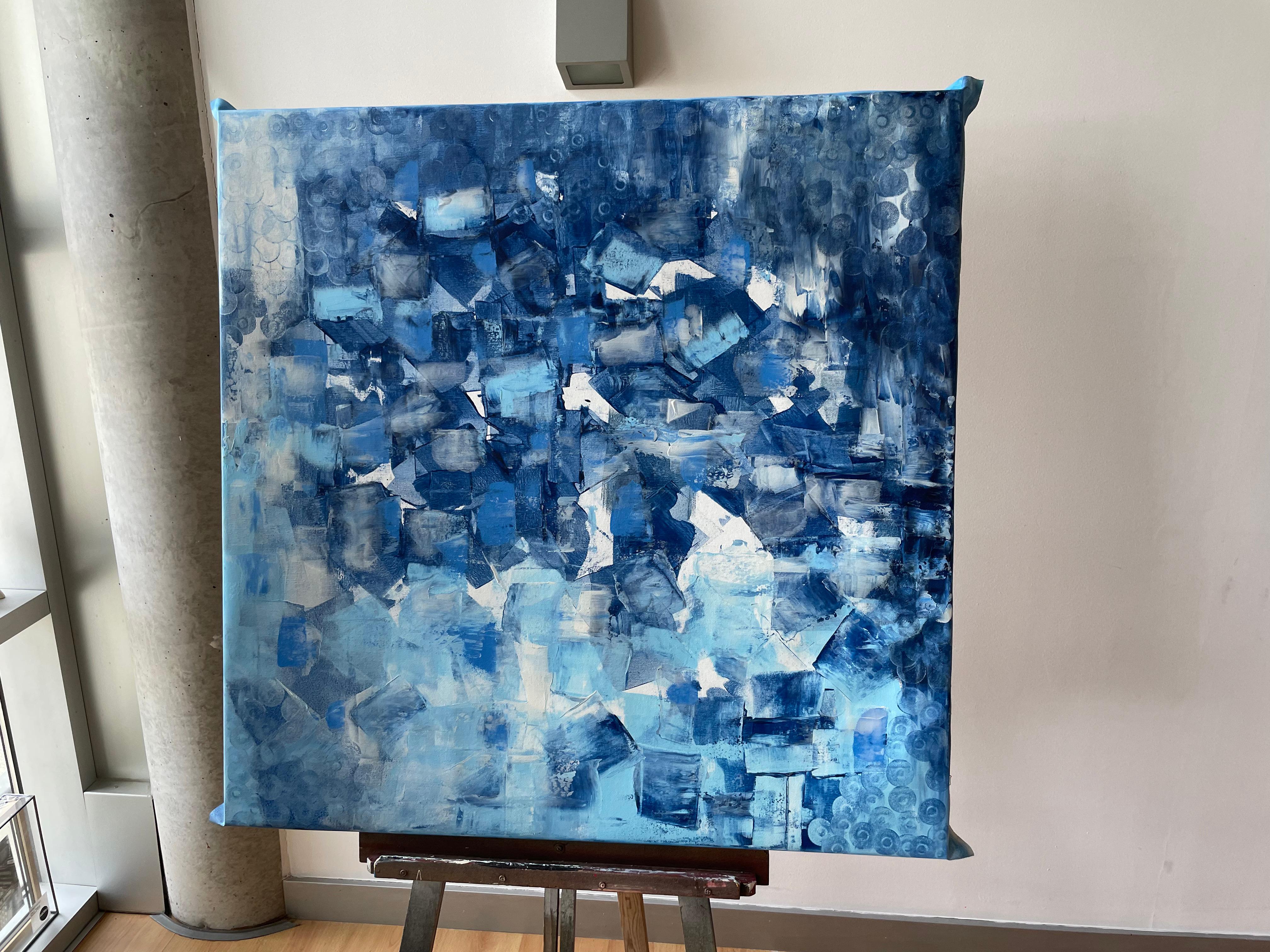Abstraction in Blue and White For Sale 1