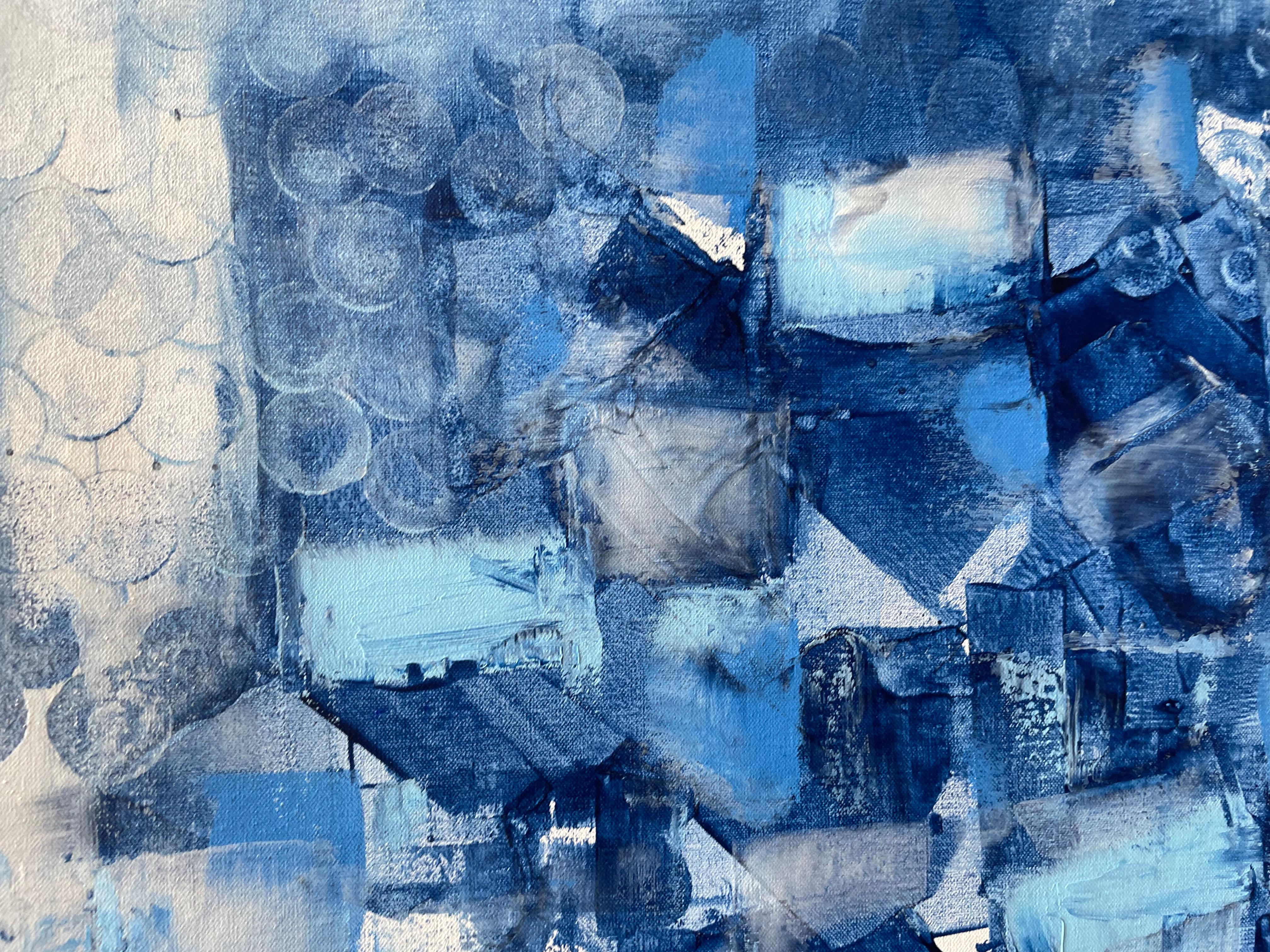 Abstraction in Blue and White For Sale 2