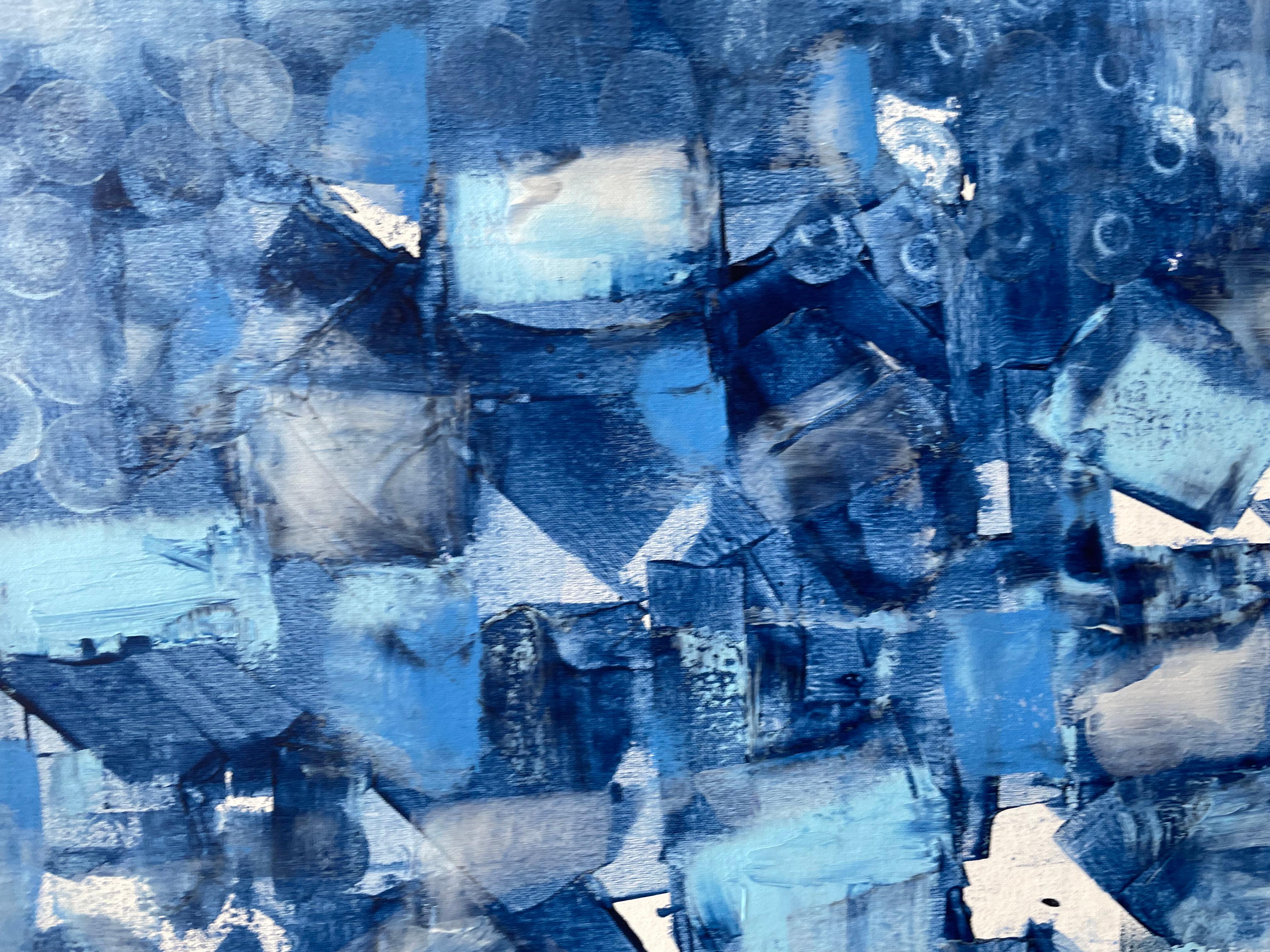 Abstraction in Blue and White For Sale 3