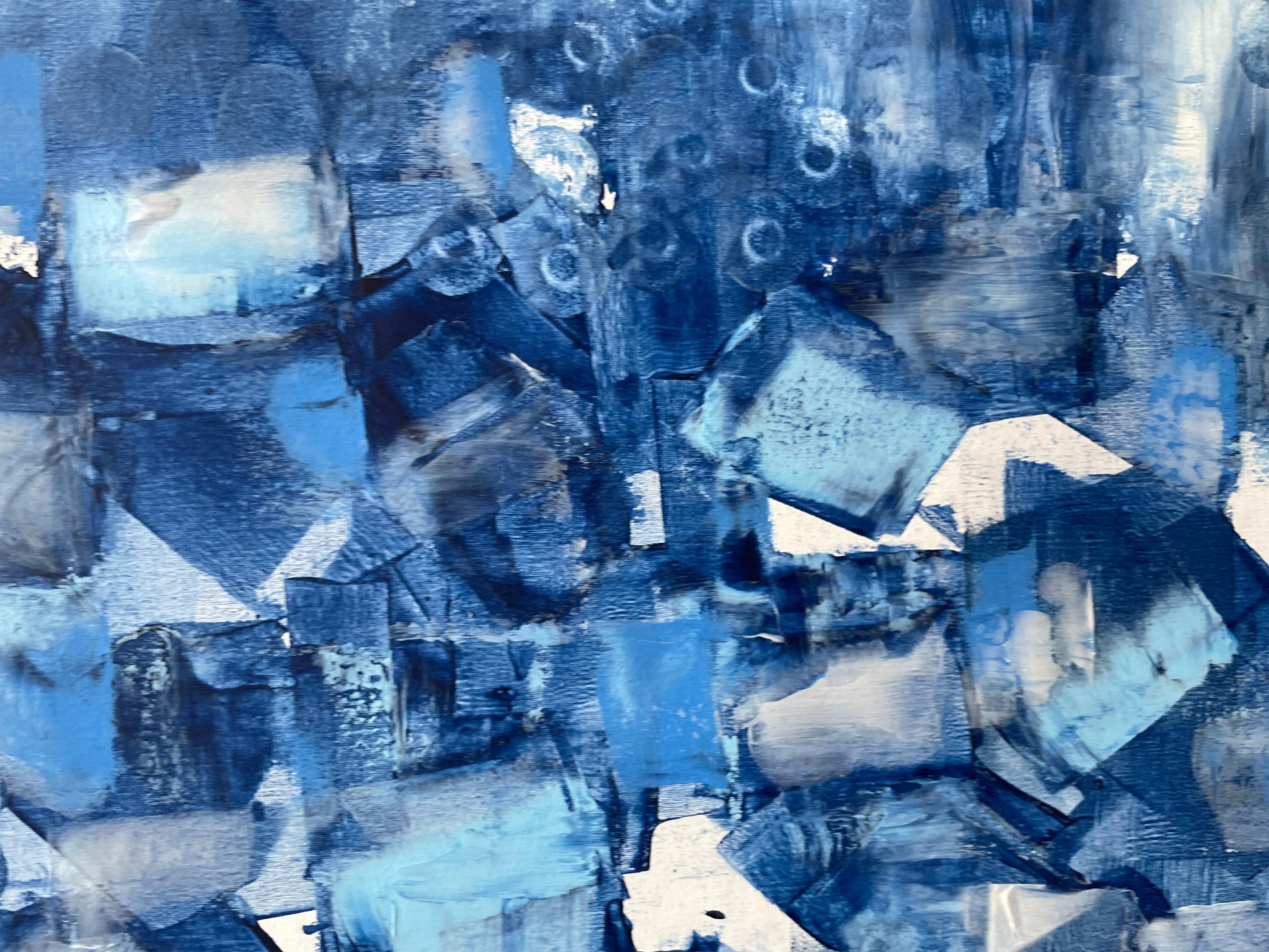 Abstraction in Blue and White For Sale 4