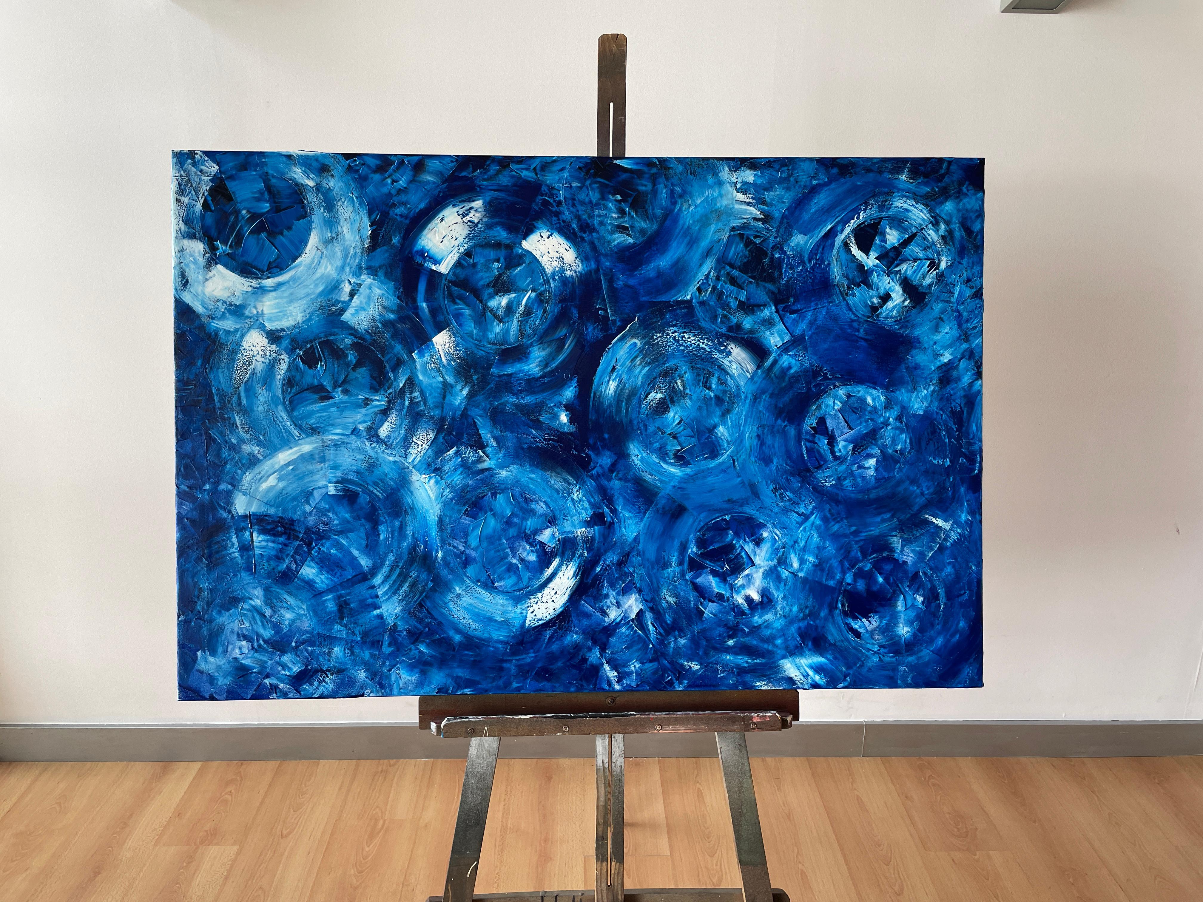 Blue Circle of Peace - Painting by Juan Jose Garay