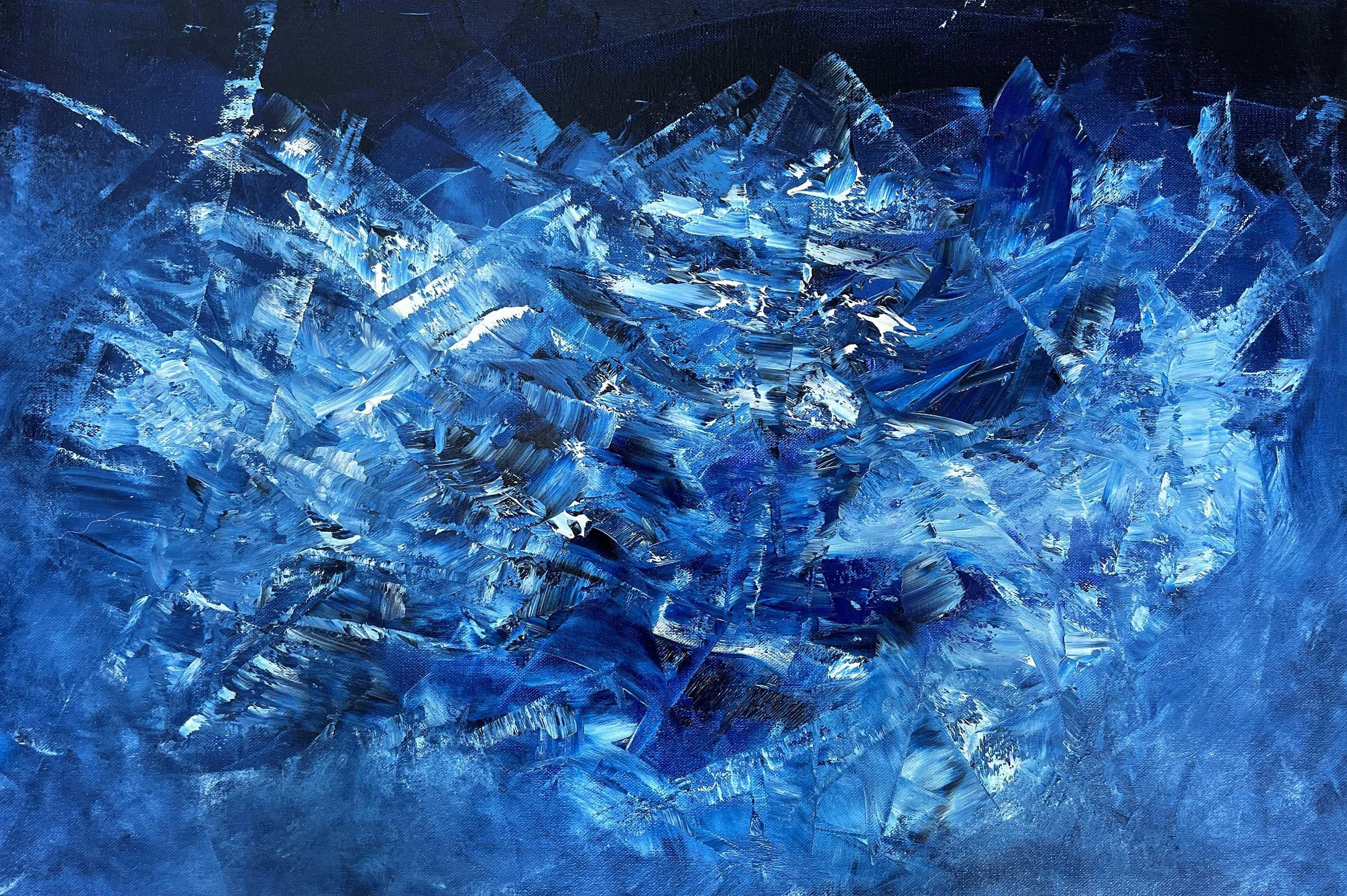 Blue Cosmic 01 - Painting by Juan Jose Garay