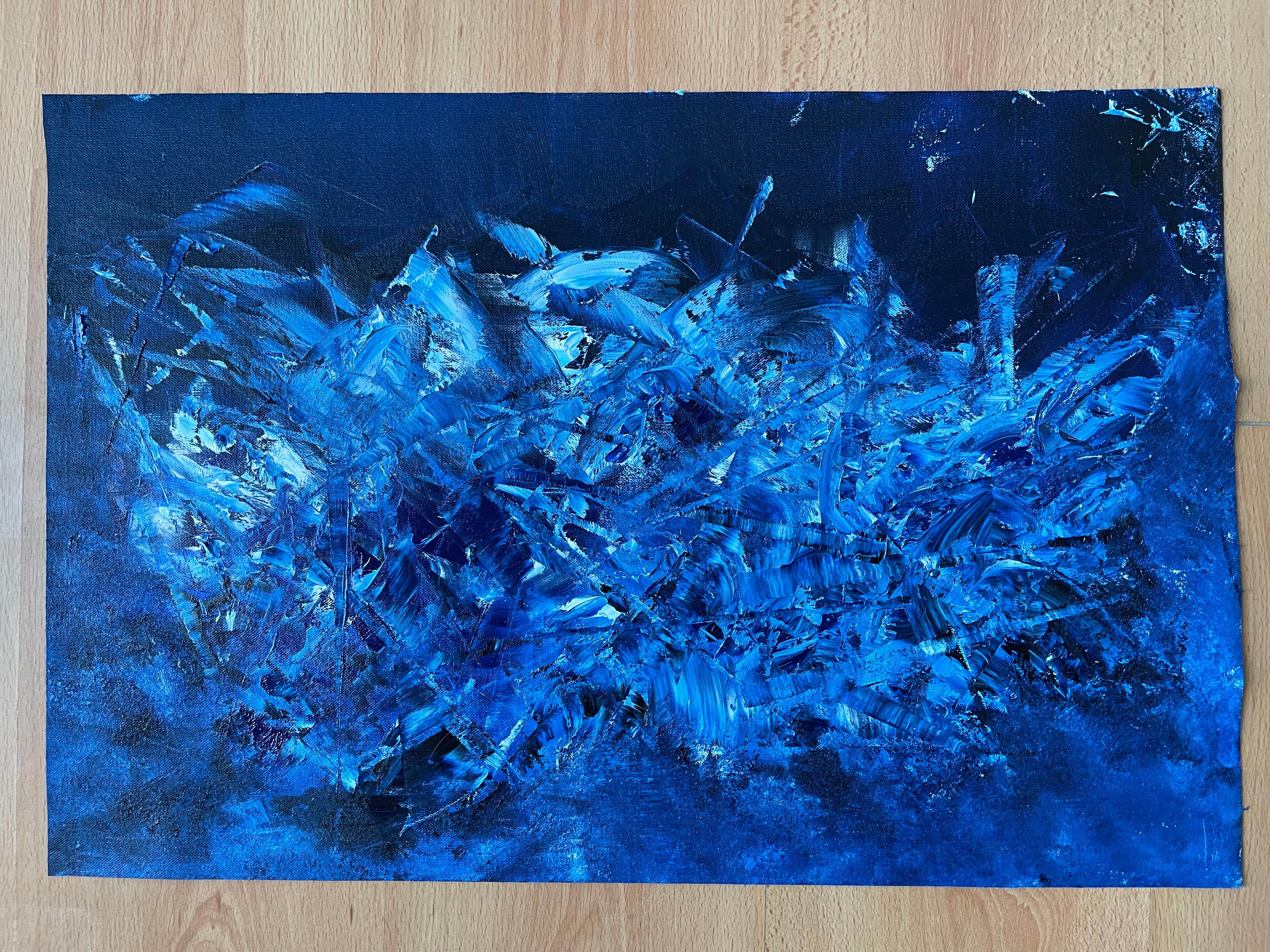 Blau kosmisch 02 (Abstrakter Expressionismus), Painting, von Juan Jose Garay