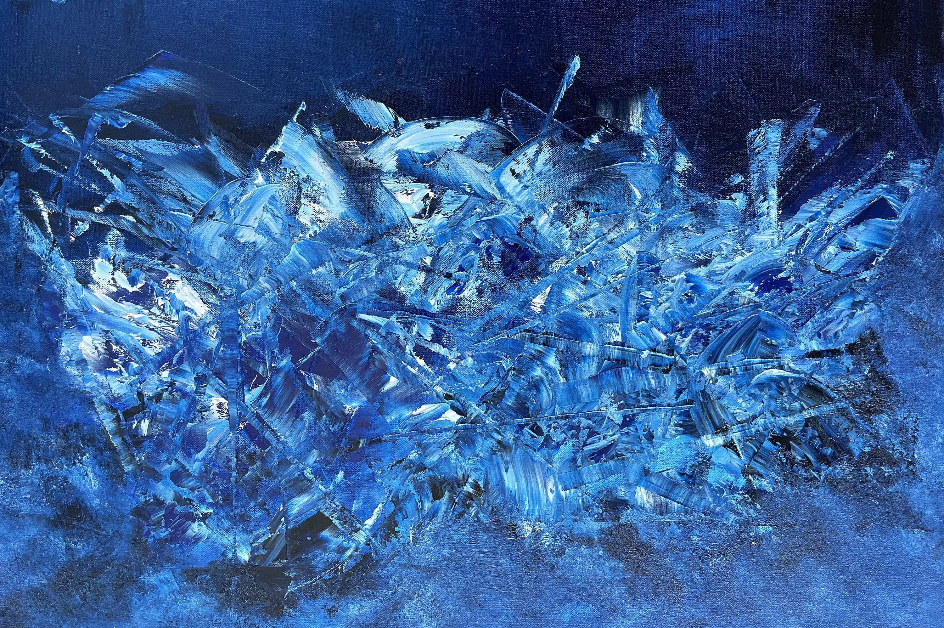 Blue Cosmic 02 - Painting by Juan Jose Garay