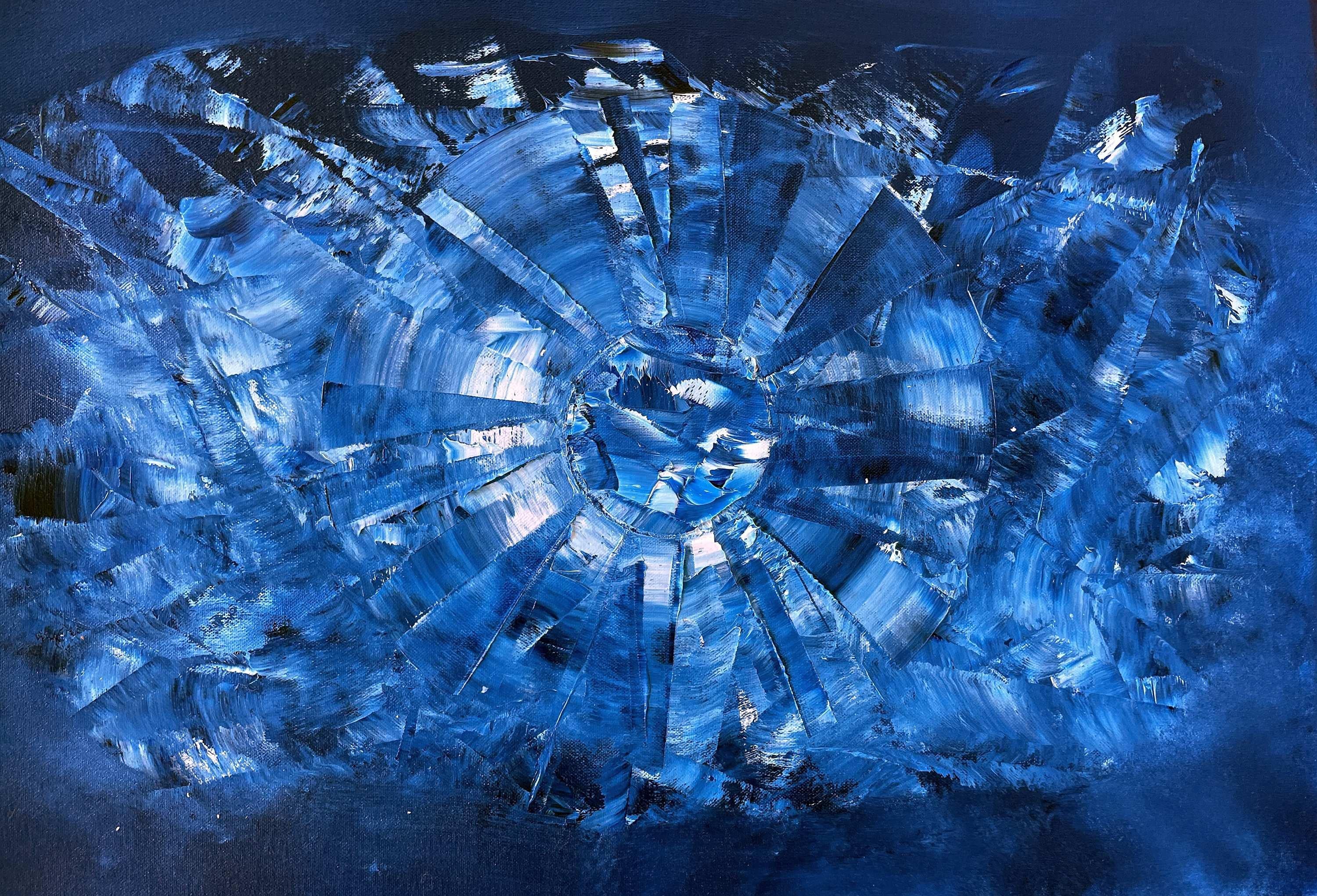 Blau kosmisch 04 – Painting von Juan Jose Garay