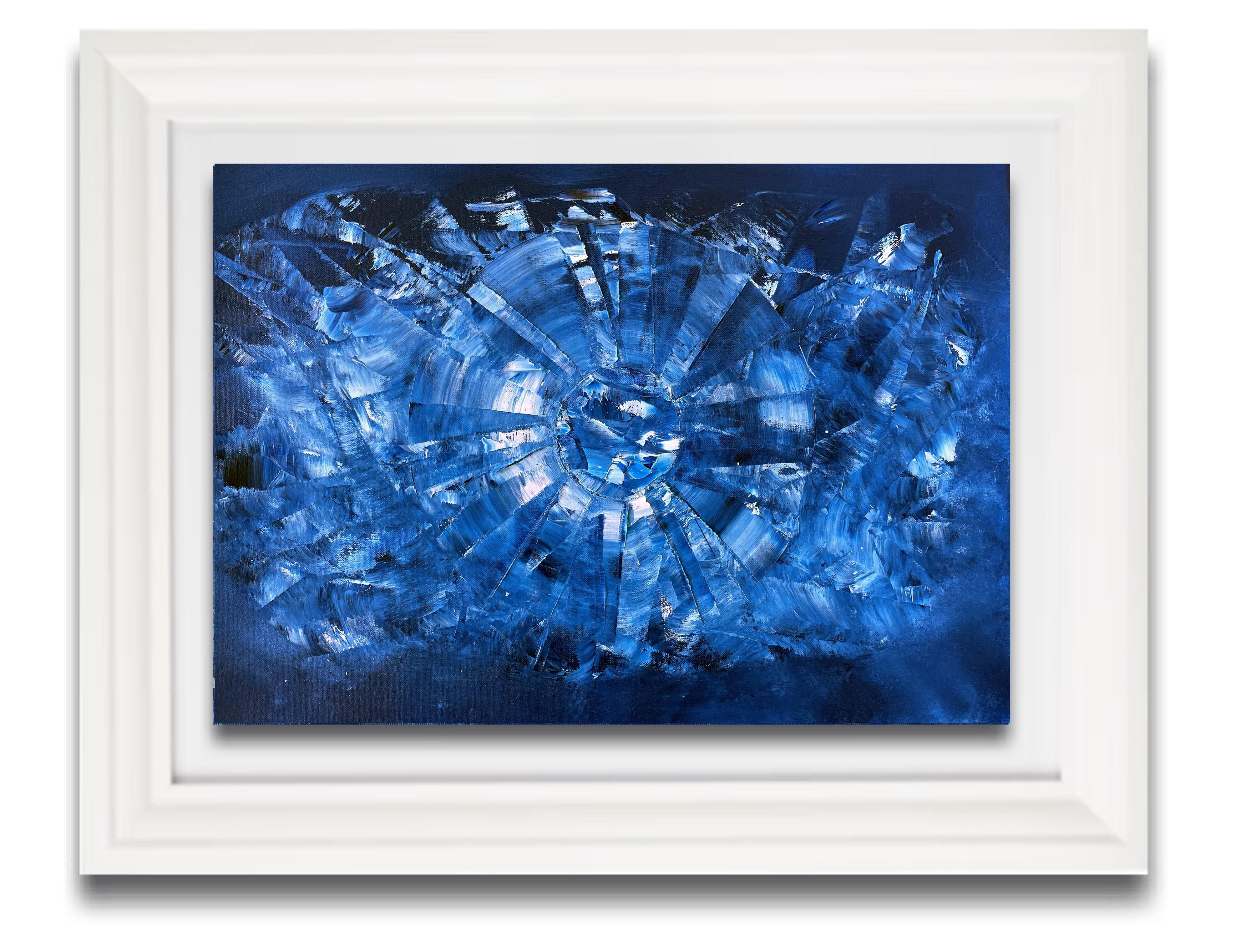 Juan Jose Garay Abstract Painting – Blau kosmisch 04
