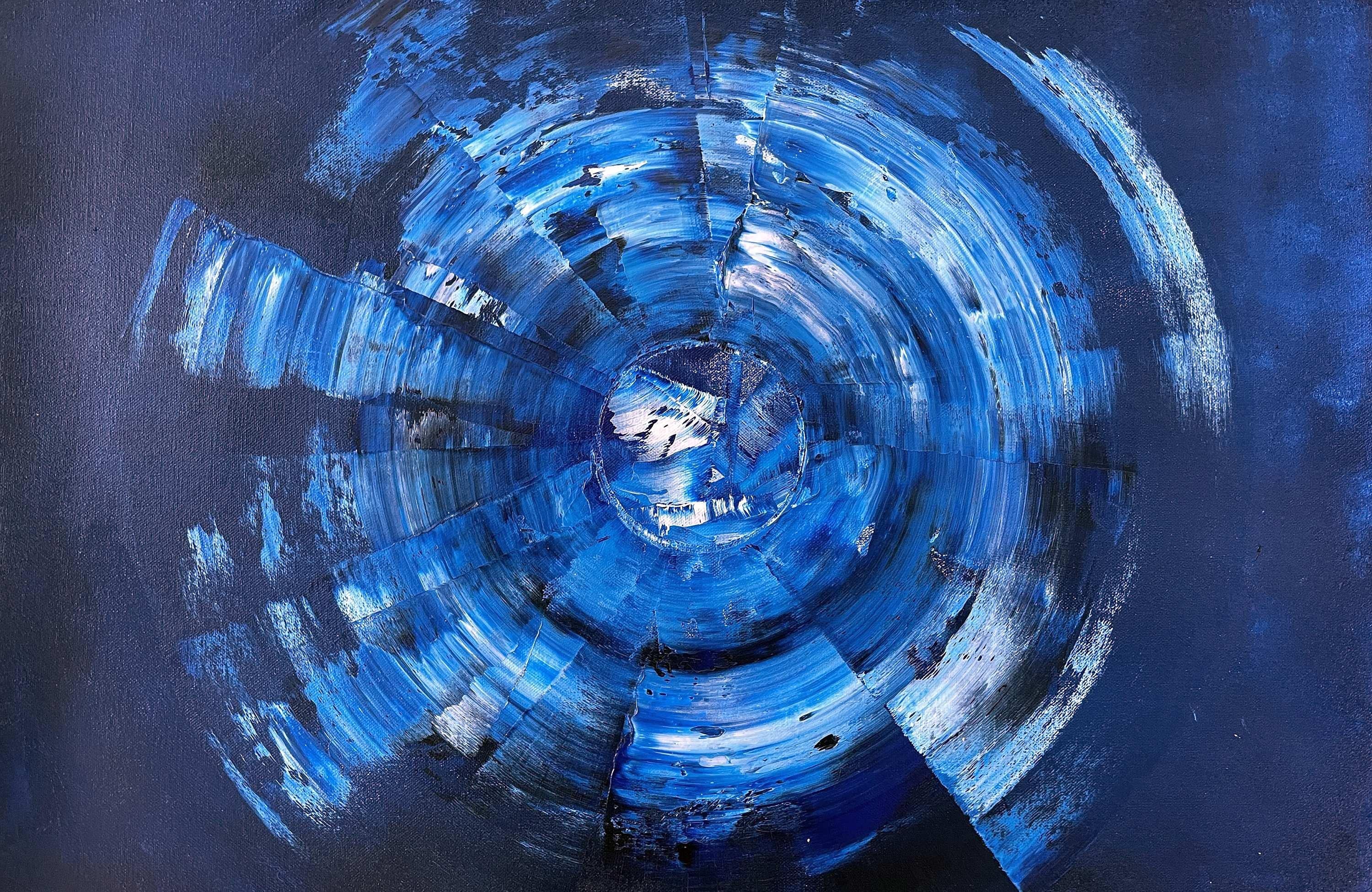 Blue Cosmic 05 - Painting by Juan Jose Garay