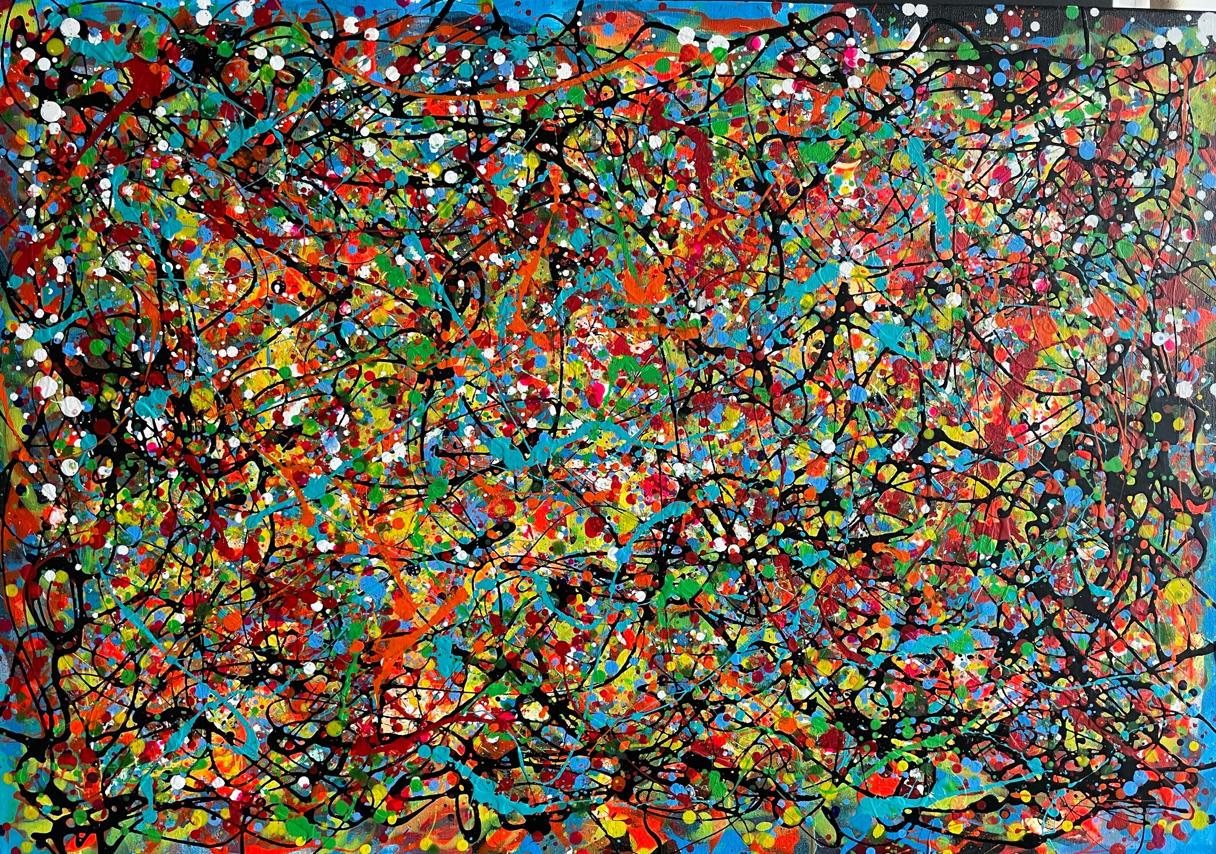 Juan Jose Garay Abstract Painting - Blue  Darkness of Passion