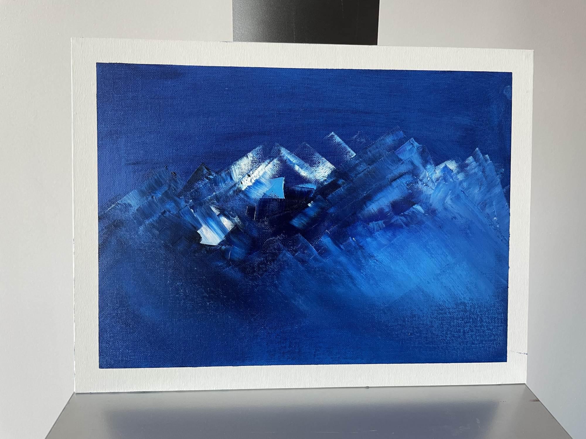 Blaue Traumlandschaft 06 (Grau), Interior Painting, von Juan Jose Garay