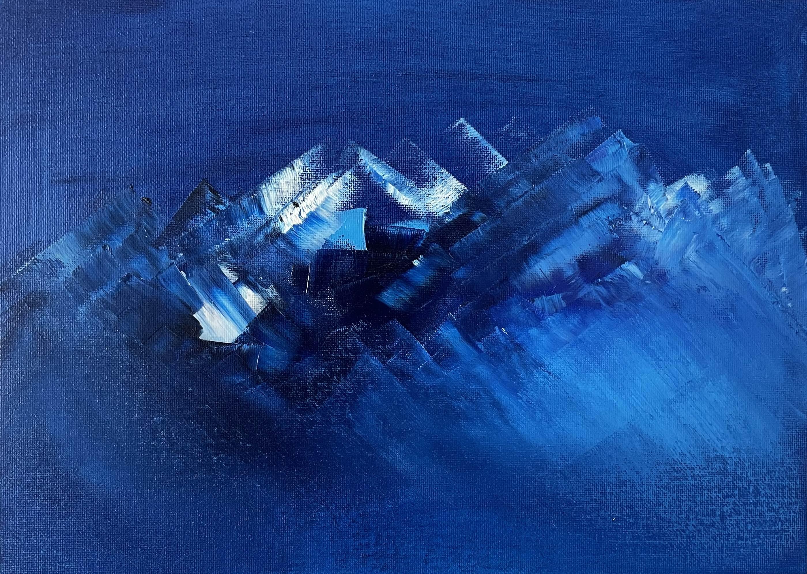Blaue Traumlandschaft 06 – Painting von Juan Jose Garay