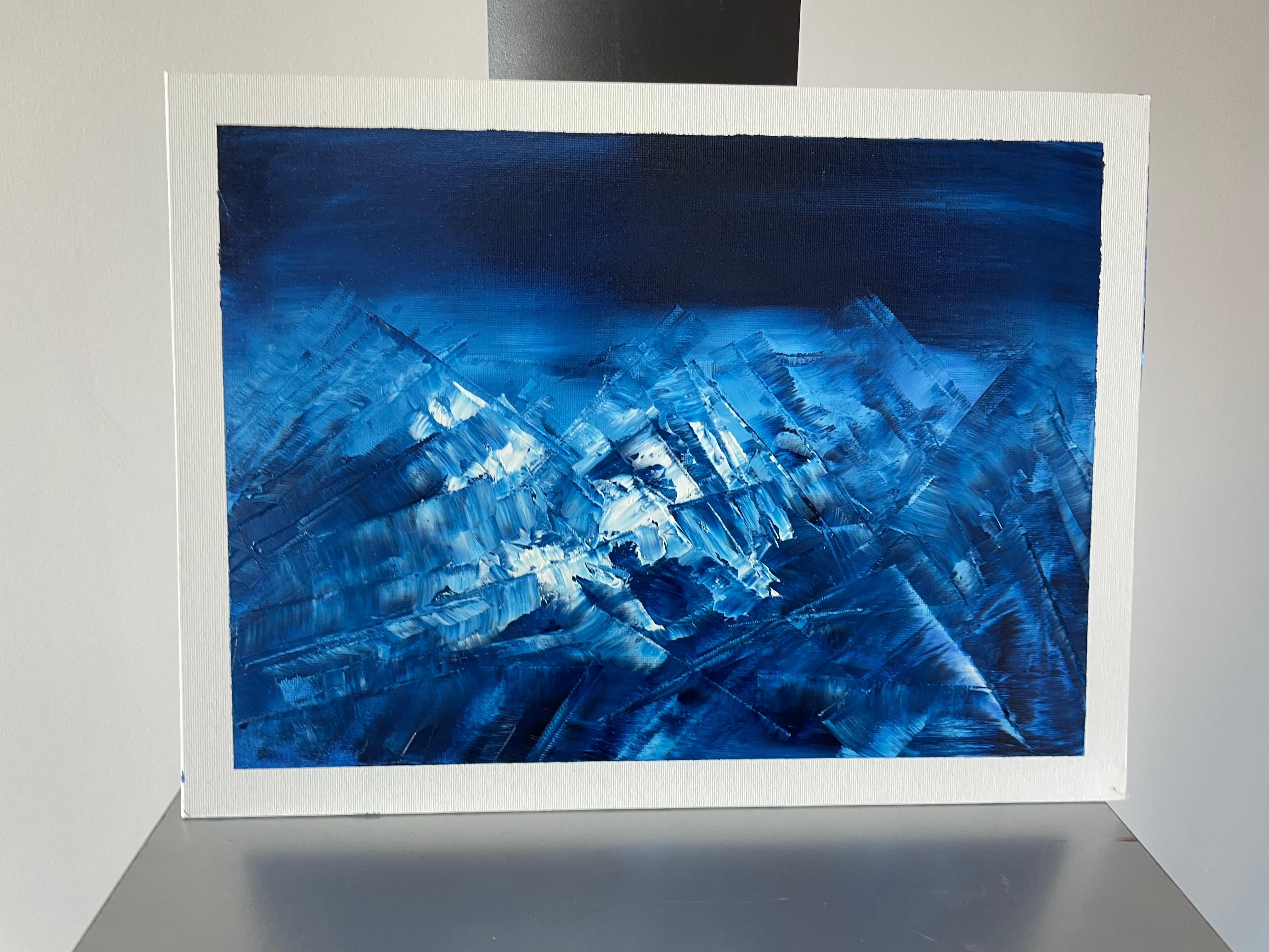 Blaue Traumlandschaft 07 (Grau), Abstract Painting, von Juan Jose Garay