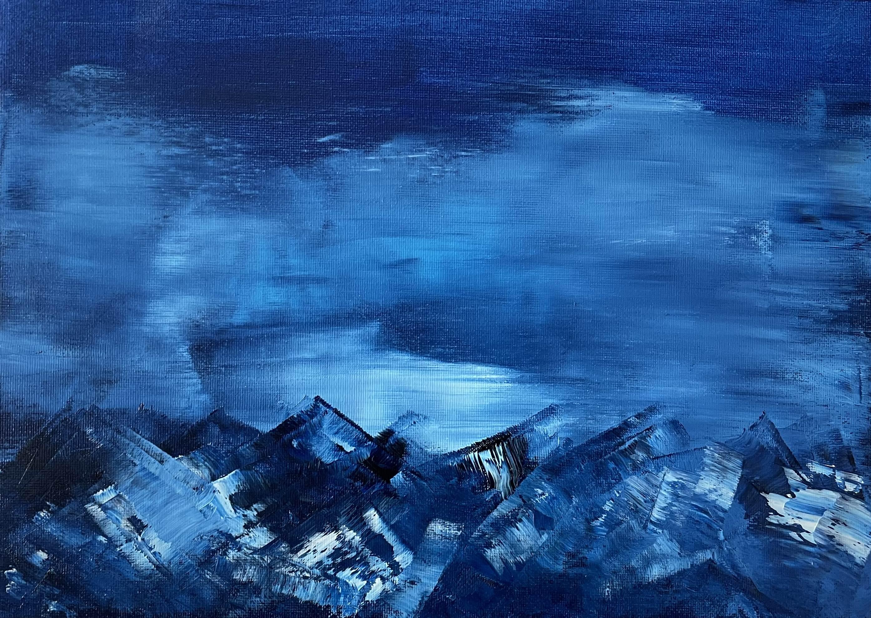 Blue Dream Landscape 08 - Painting by Juan Jose Garay