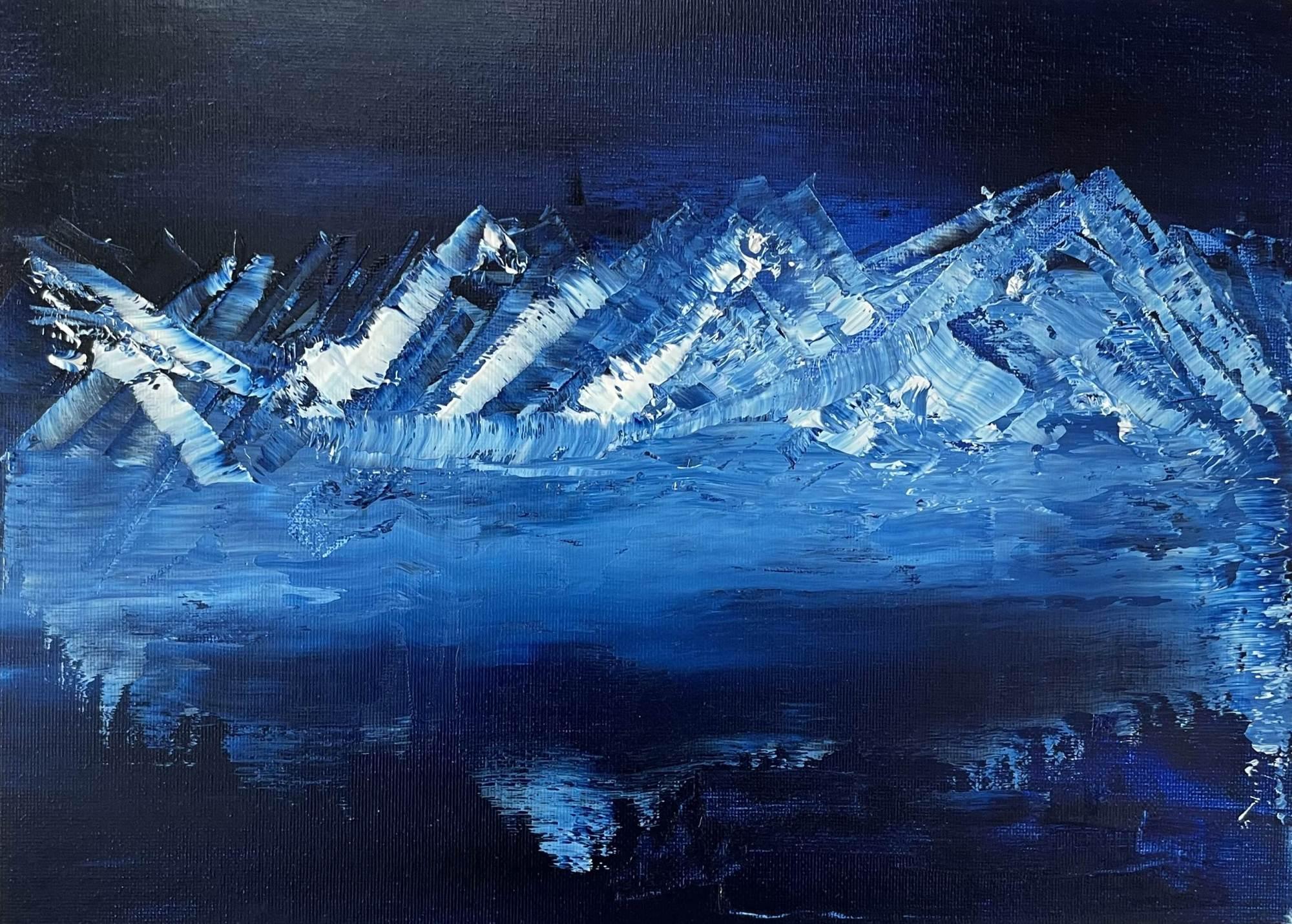 Blue Dream Landscape 09 - Gray Interior Painting by Juan Jose Garay