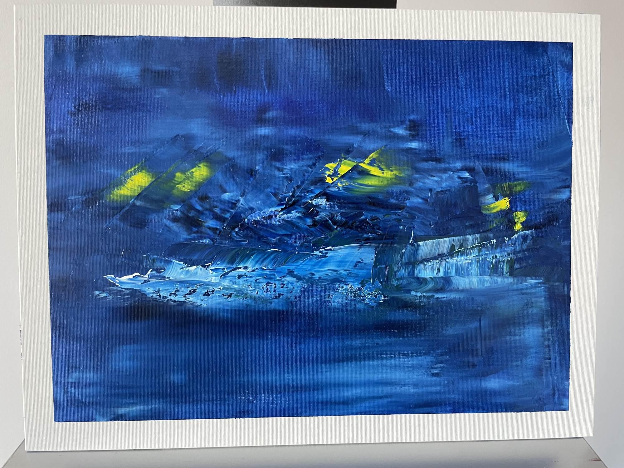 Blue Dream Landscape 10 - Gray Interior Painting by Juan Jose Garay