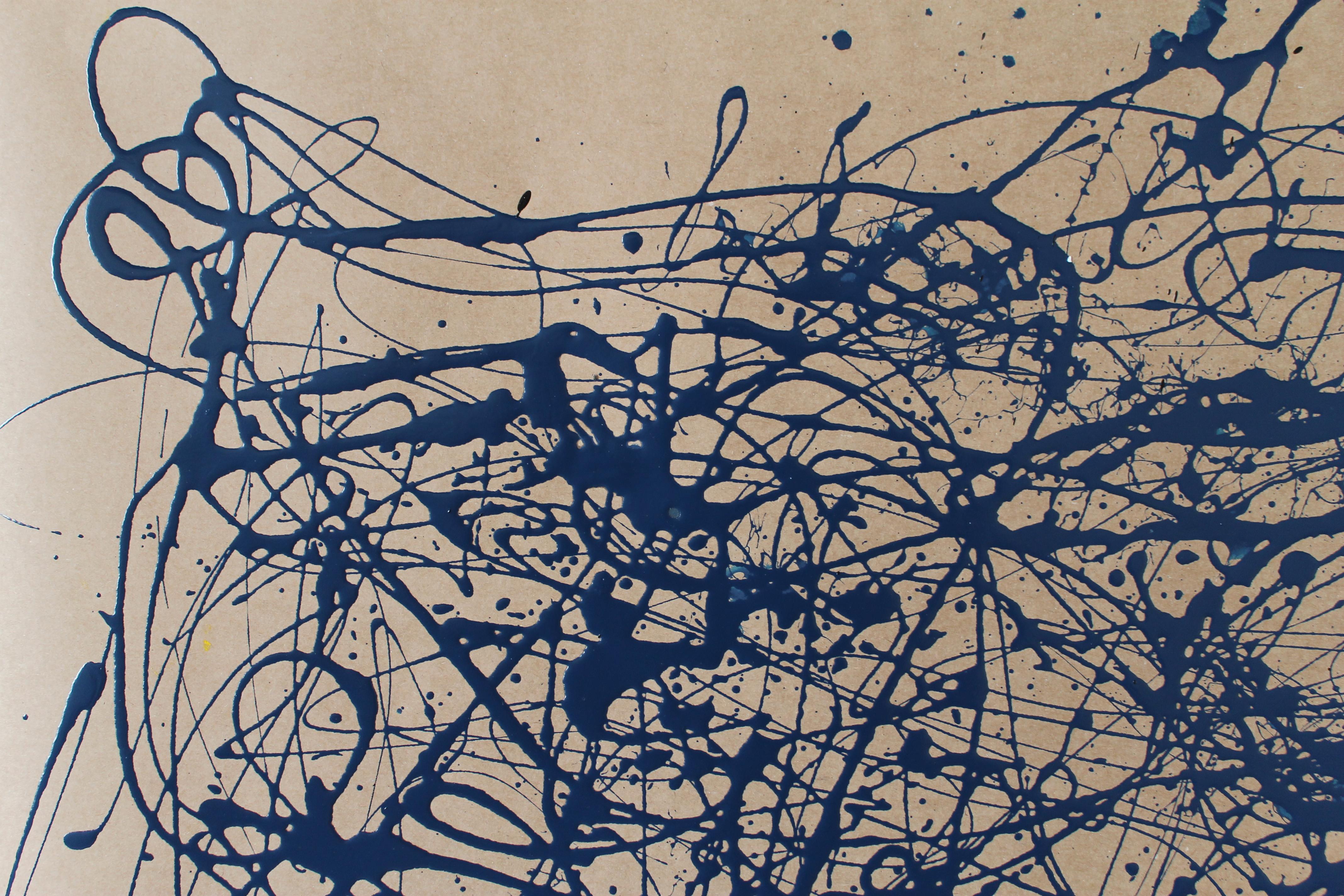 Energia blu - Abstract Painting Grigio di Juan Jose Garay