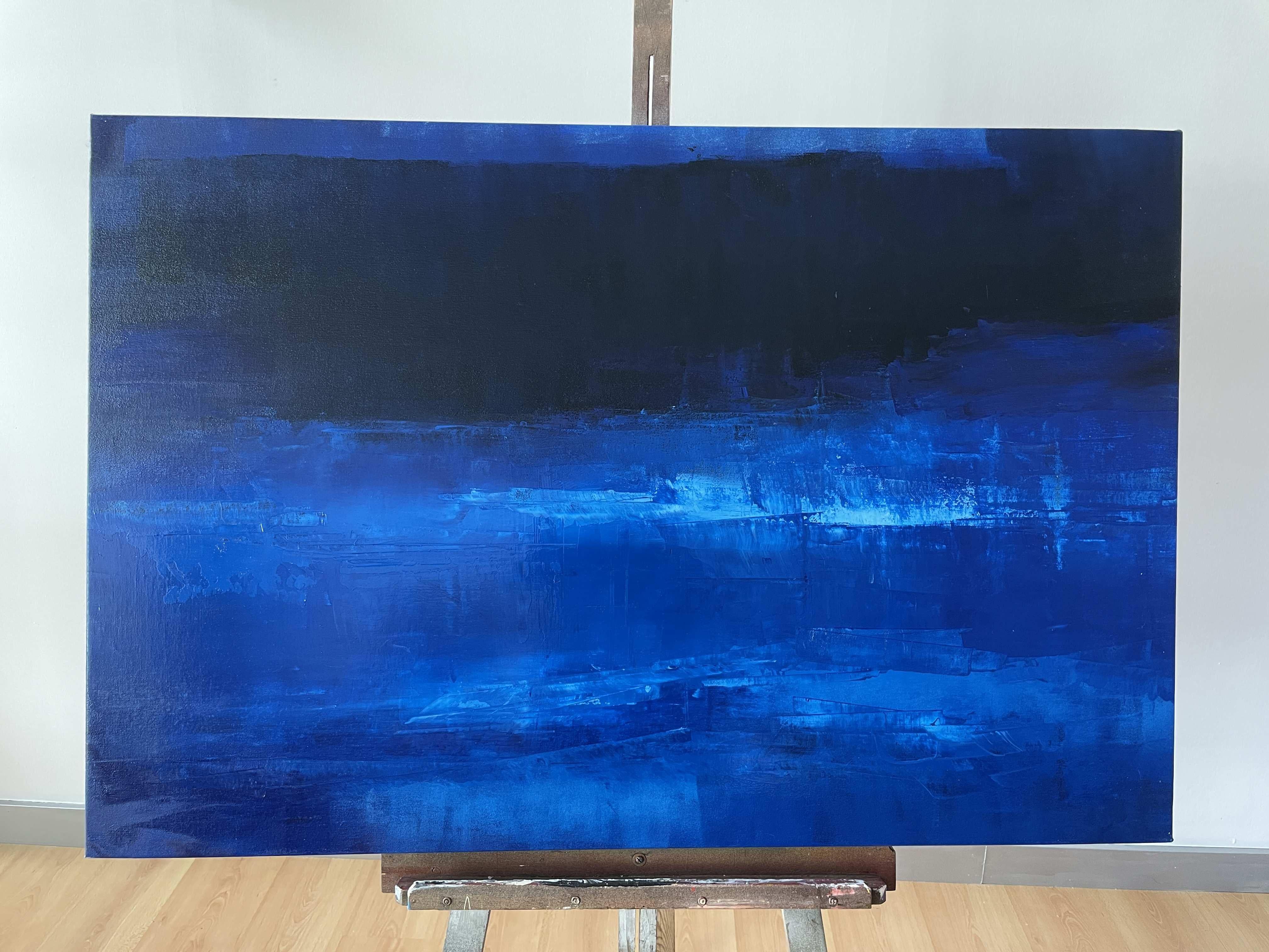 Blaues Horizont des Friedens – Painting von Juan Jose Garay