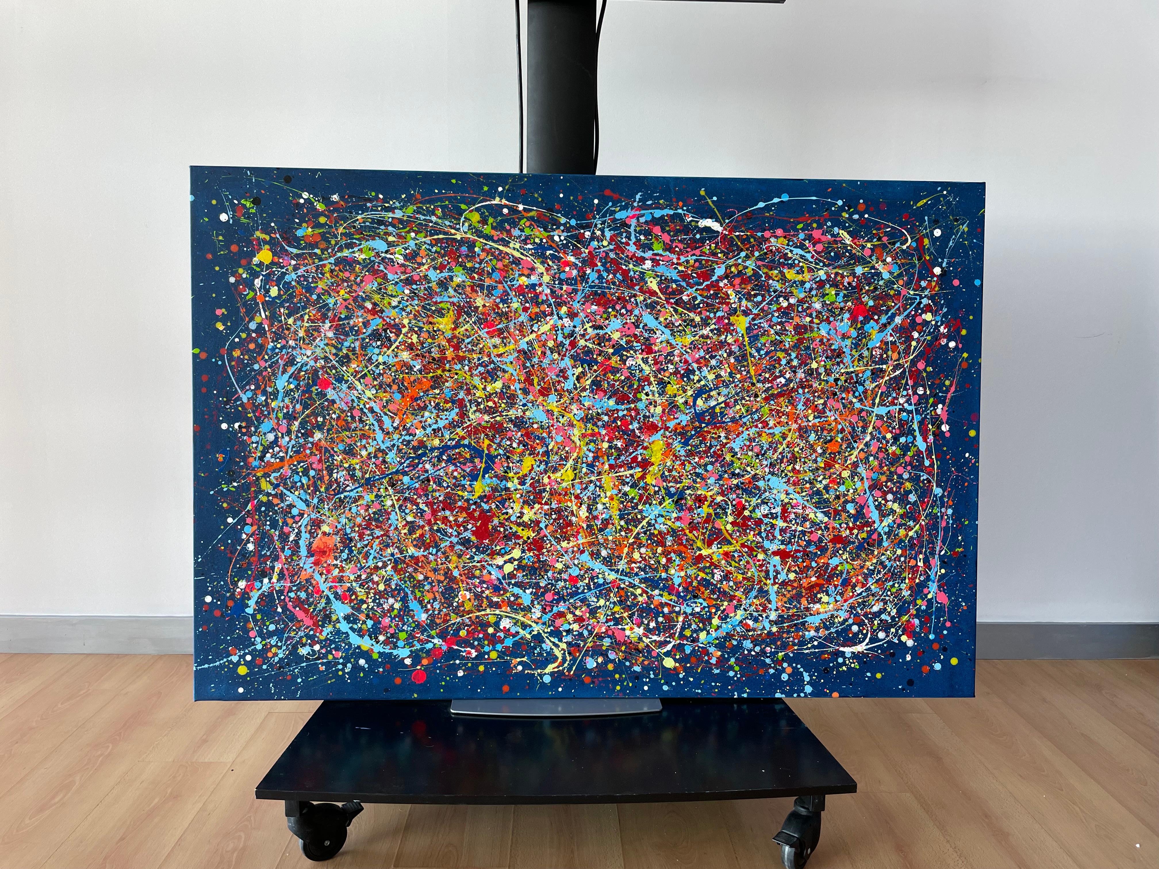 Blue Space - Abstract Expressionist Painting by Juan Jose Garay