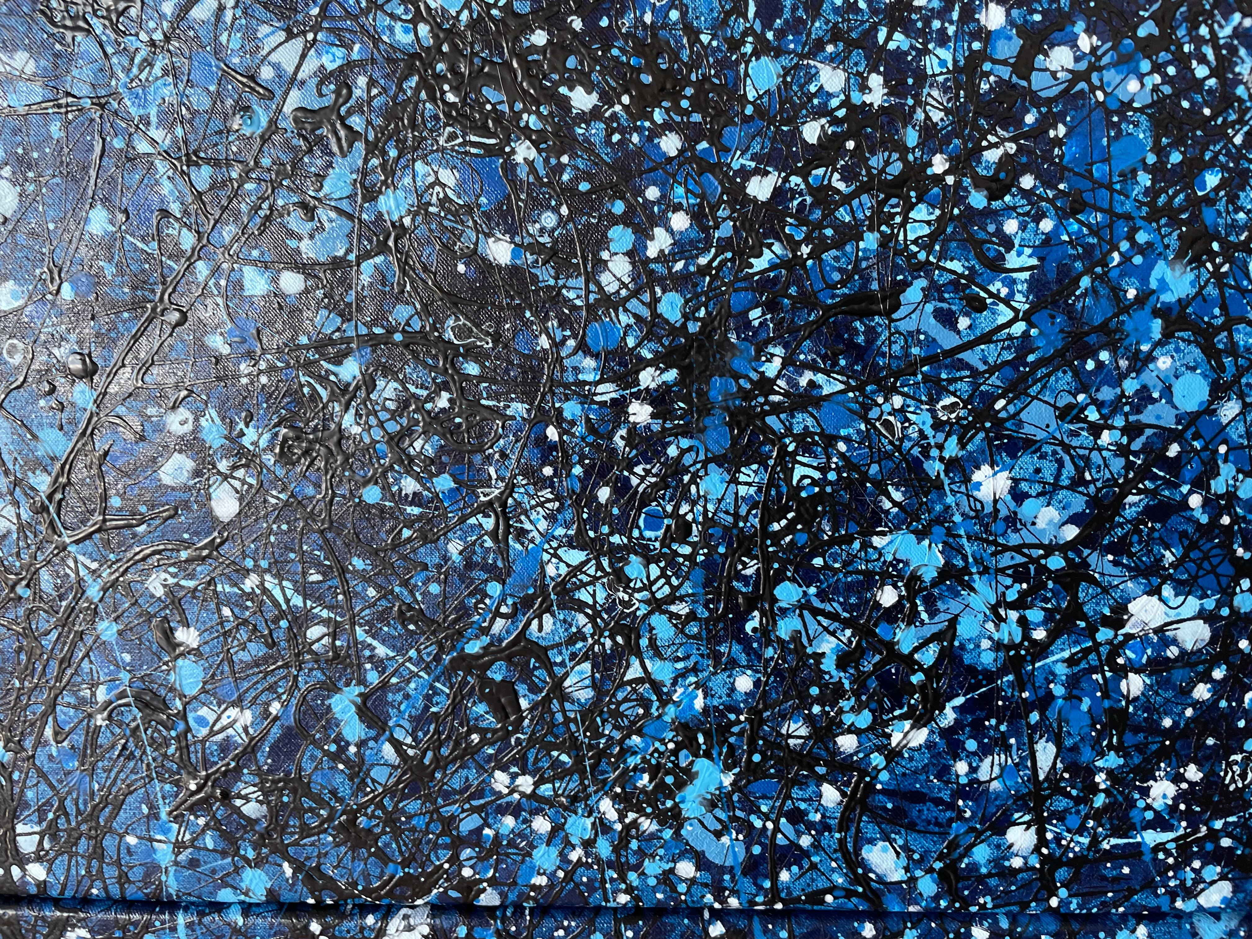 Bleu à la lune - Triptyque en vente 6