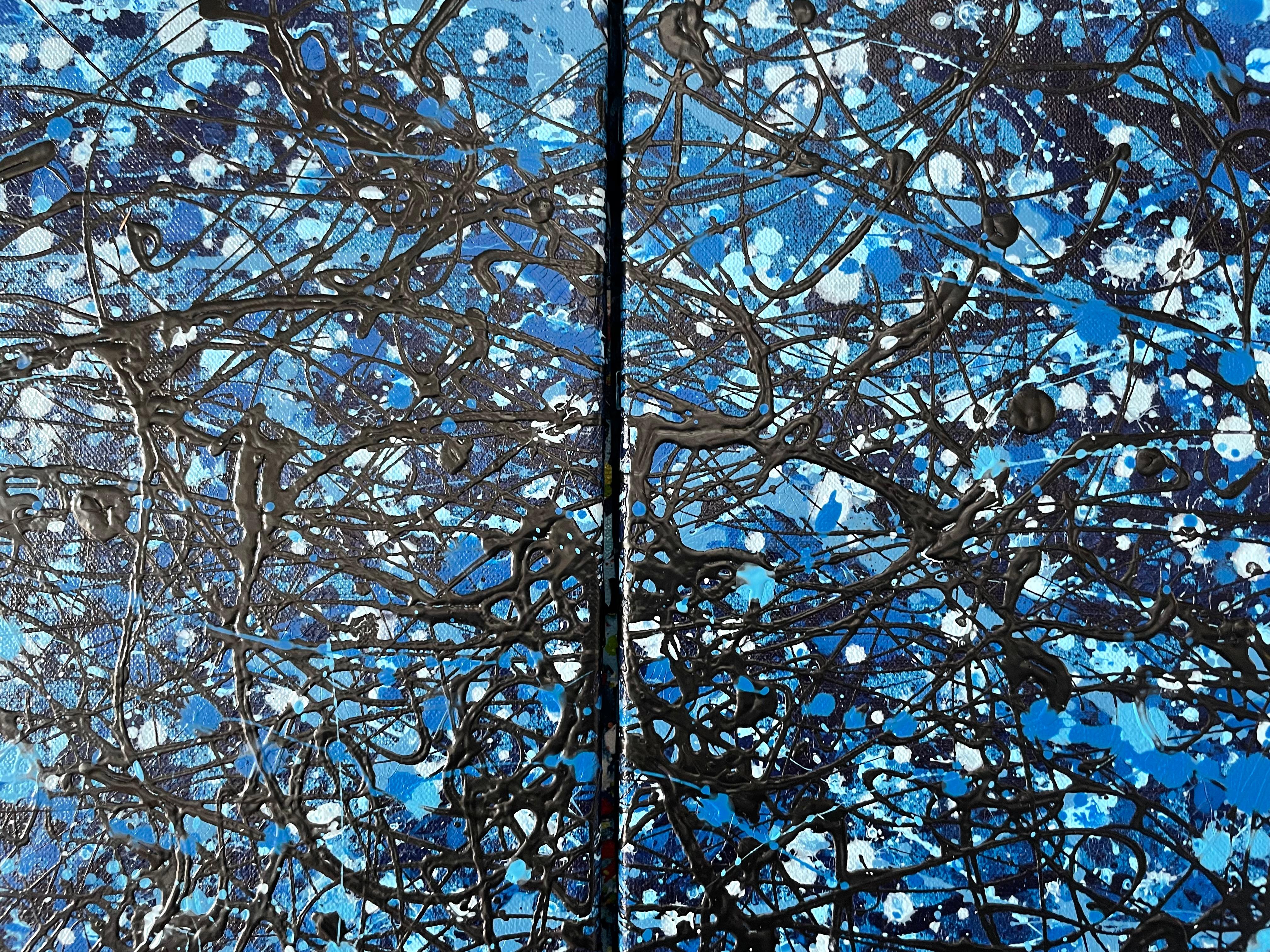 Bleu à la lune - Triptyque en vente 12