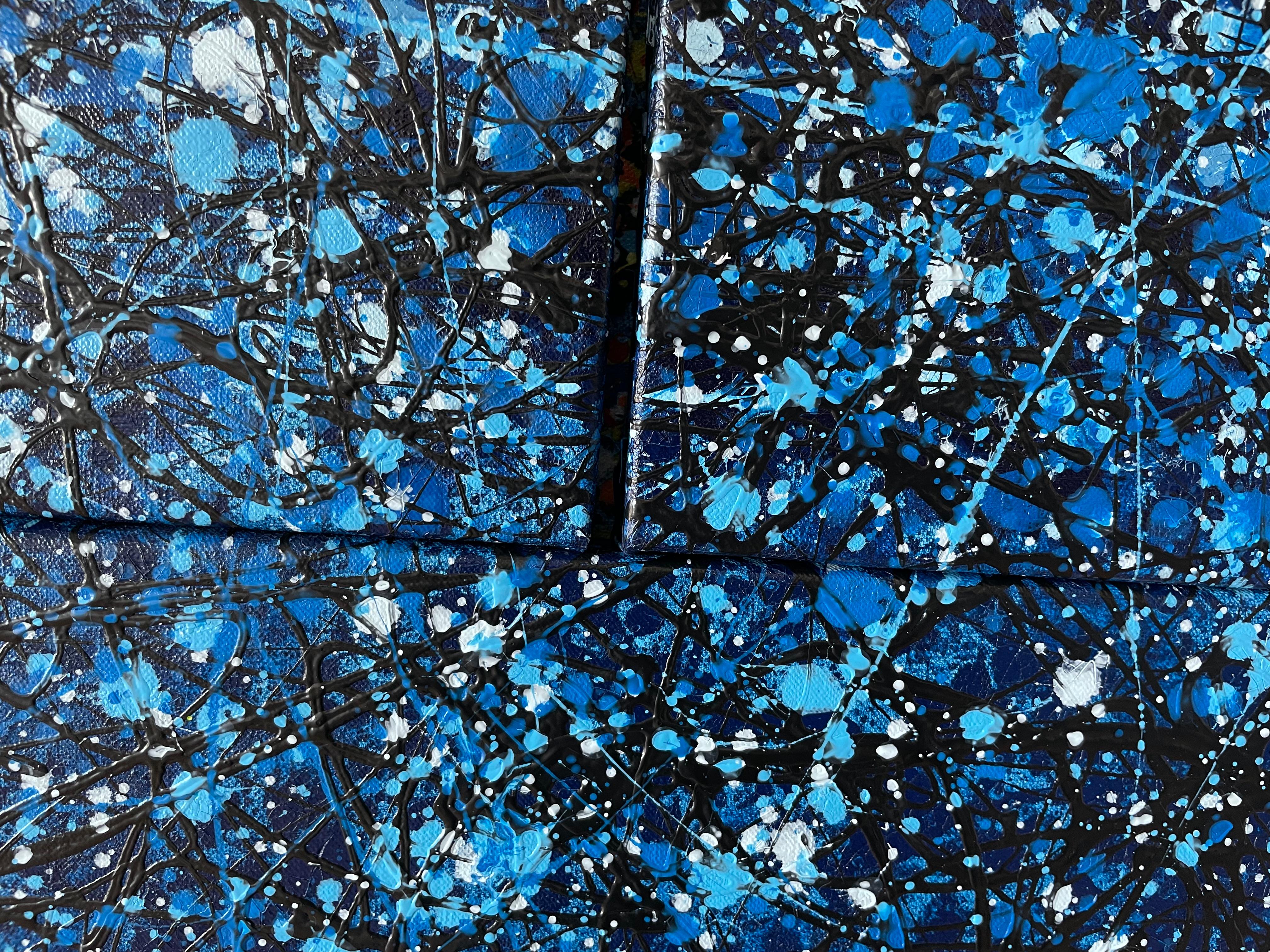 Bleu à la lune - Triptyque en vente 13